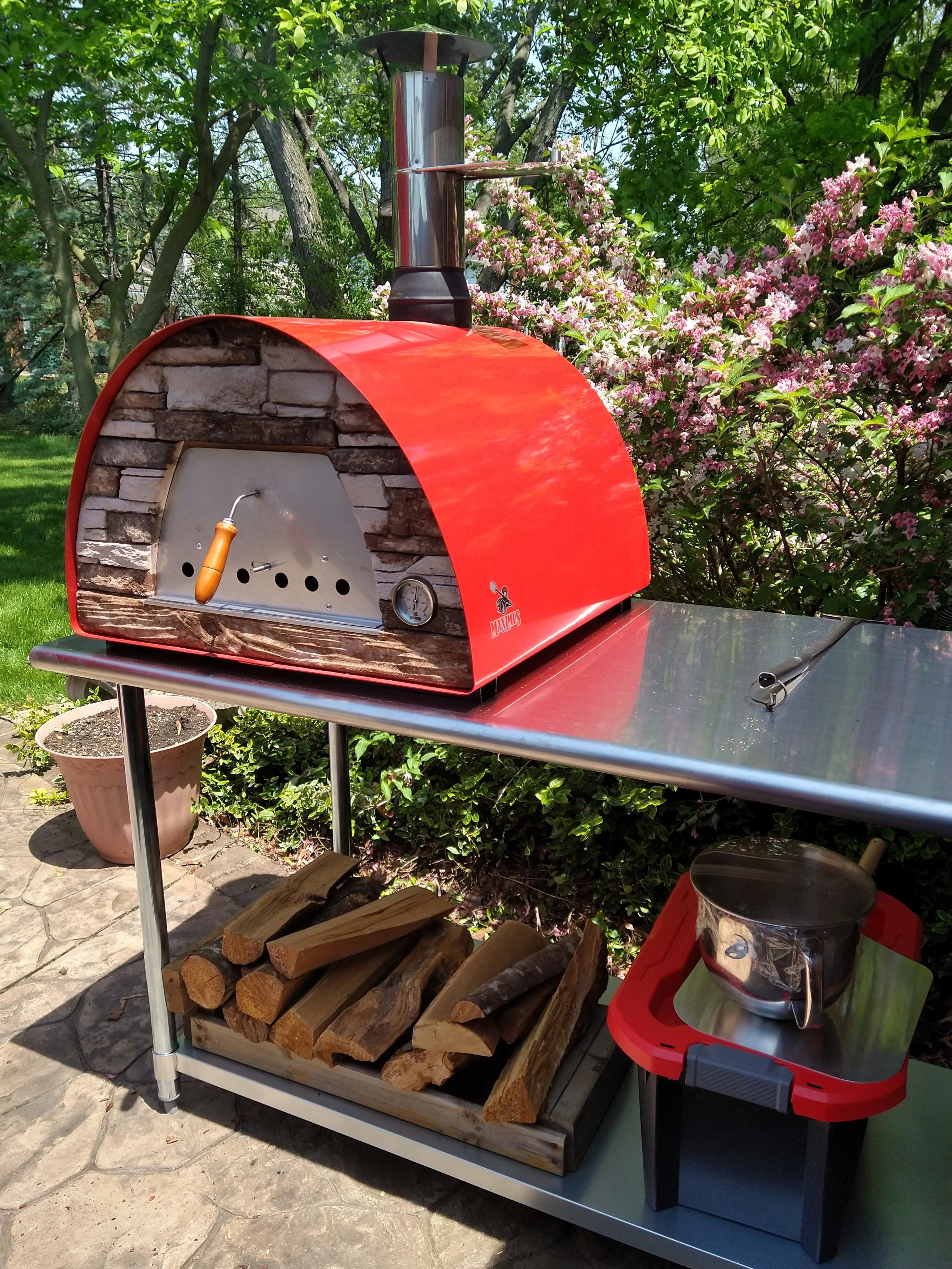Maximus Portable Wood-Fired Pizza Oven �C Red, Outdoor Pizza Bread Oven - Image 5