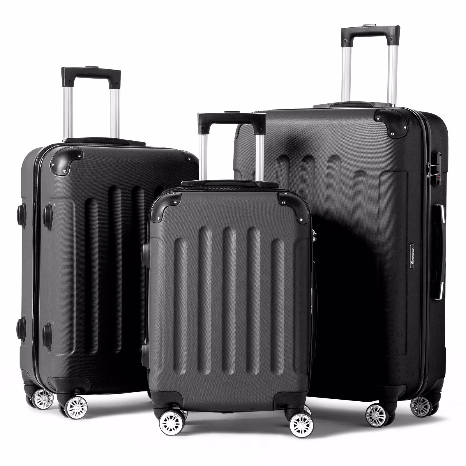 Zimtown Luggage 3 Piece Set Suitcase ABS Hardside Lightweight with TSA Lock Spinner Wheels, Beige