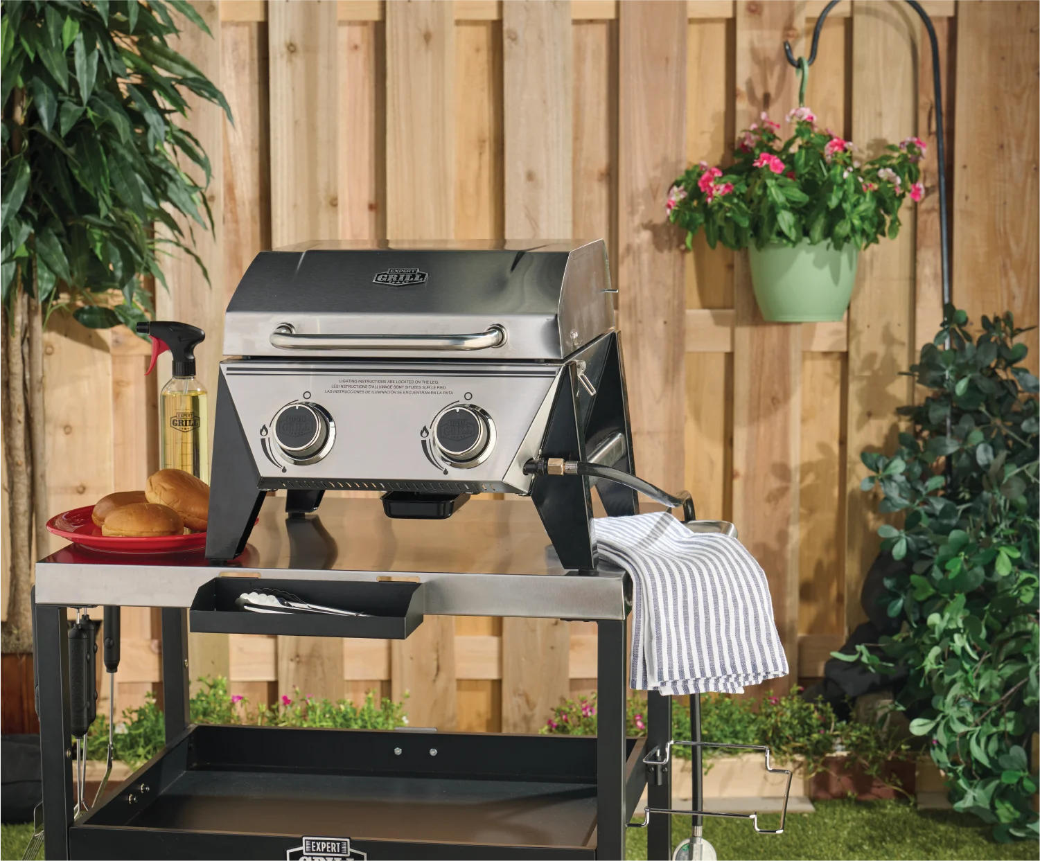 Expert Grill 2 - Burner Tabletop Gas Grill, Stainless Steel, 13, 000 Btus