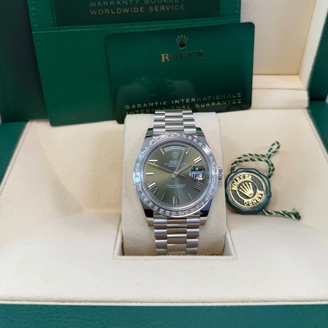 [Super Clone]RLX Day-Date 40mm 228396TBR-0020 Green Roman Dial