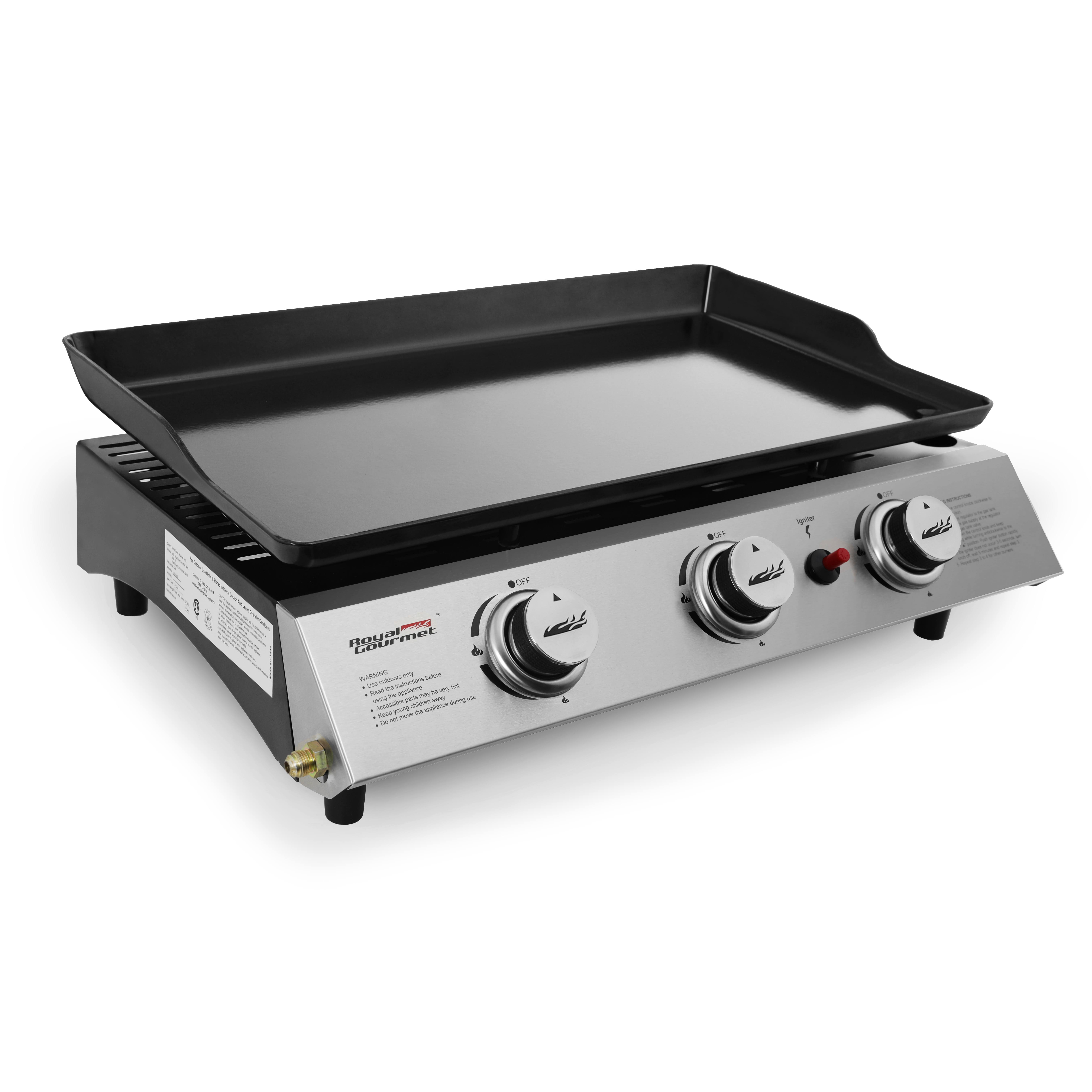 Royal Gourmet Pd1300 BBQ Propane Gas Grill Griddle 3-Burner Tabletop Barbecue Camping