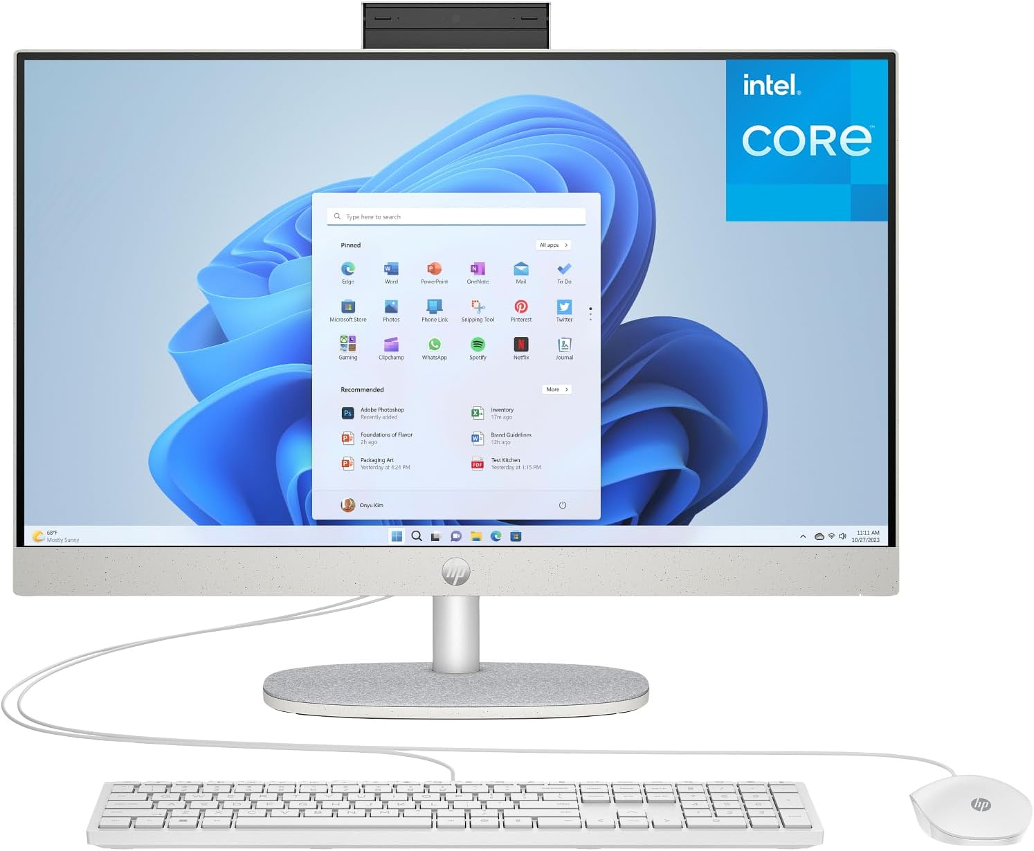 HP 24 Touchscreen All-in-One Desktop Computer for Home and School  Intel Processor  23.8