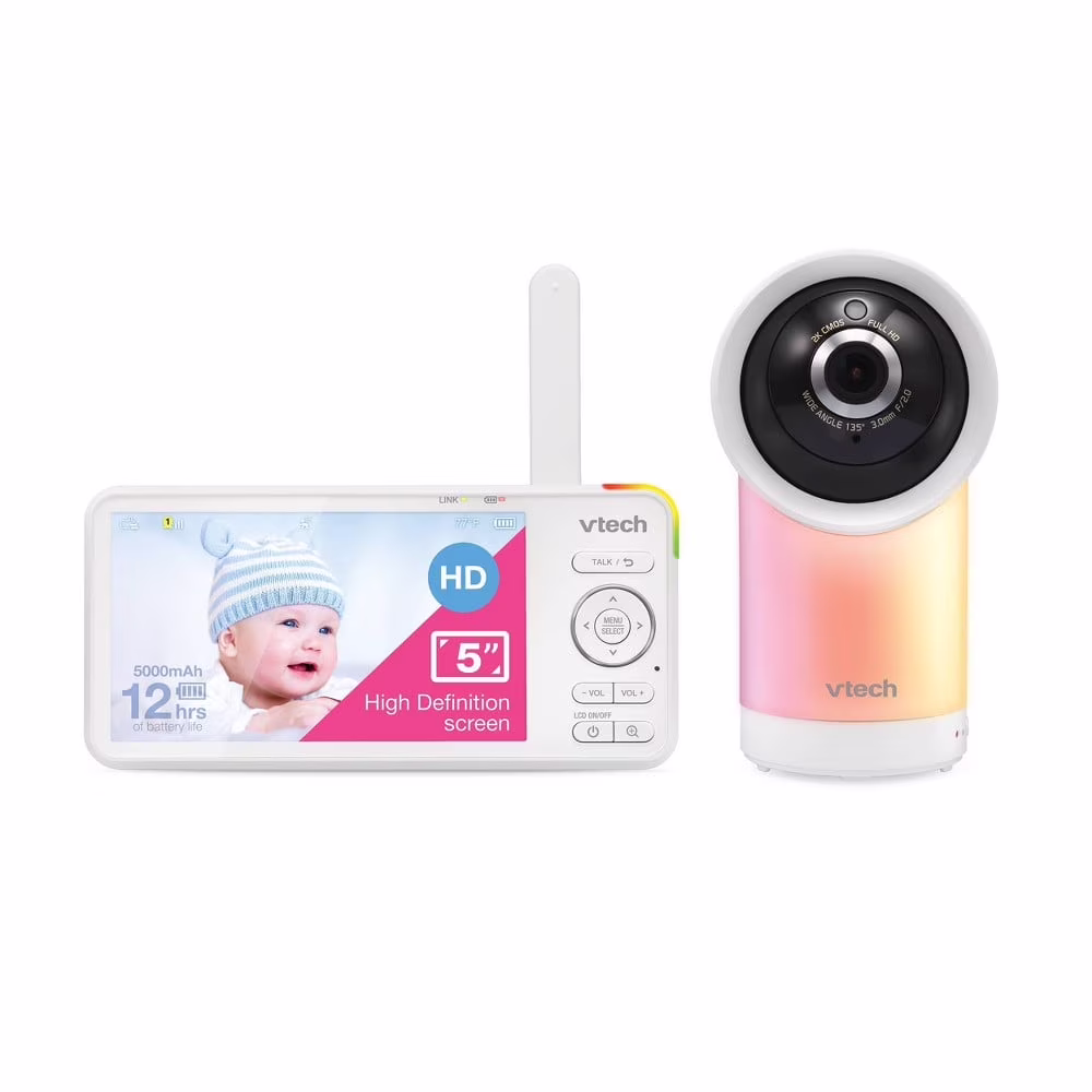 VTech VT 5" Video Baby Monitor with 2 Parent Units, White