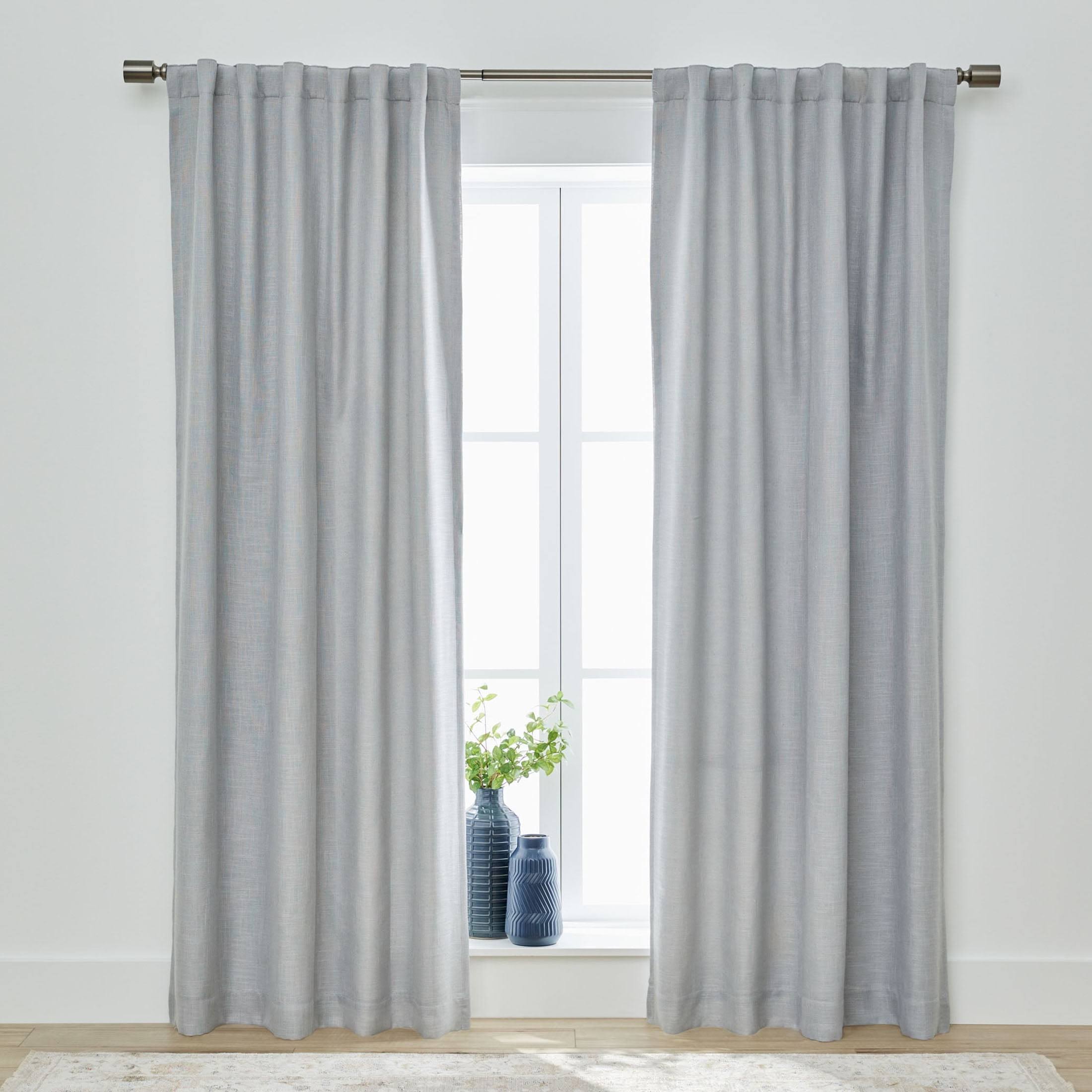 Better Homes & Gardens Blackout Linen Blend Curtain Rod Pocket Back Tab Panel, 50 inch x 84 inch, Dark Cilantro