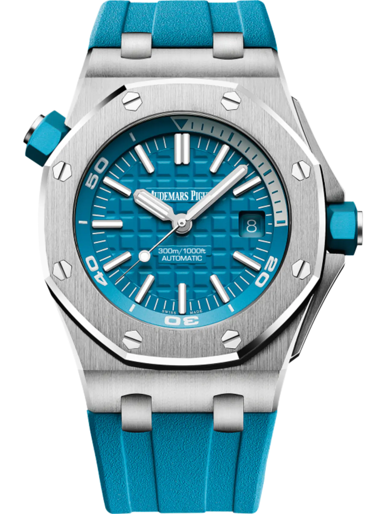 【Super Clone】Audemars Piguet Offshore Diver Turquoise Blue Dial 42mm 15710ST.OO.A032CA.01