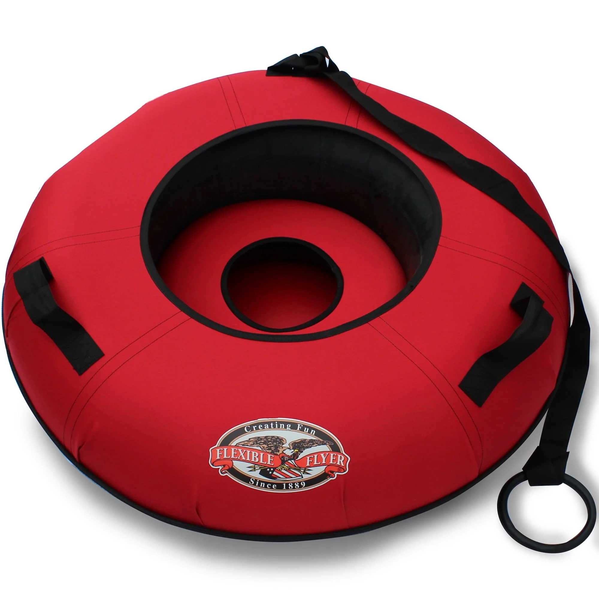 Flexible Flyer Heavy - Duty Snow Tube. Hard Plastic Bottom Inflatable Sled