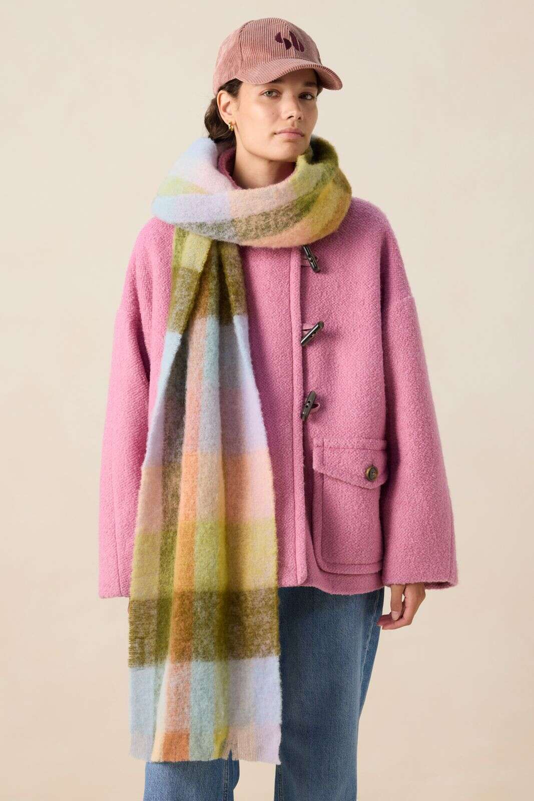 Multicolor geruite sjaal