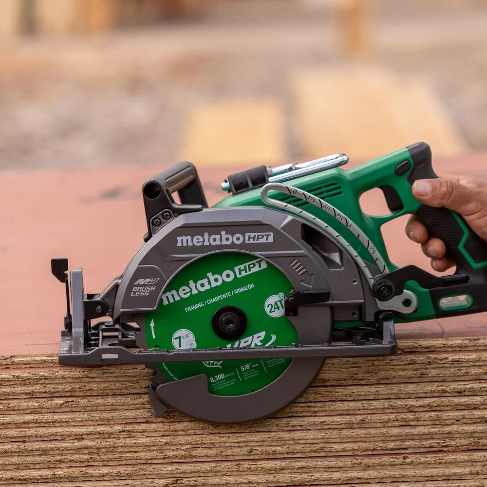 Metabo HPT 36V Multivolt 7 - 1/4 in Rear Handle Circular Saw, Lightweight Design, up to 500 2x4 Cuts per Charge, 53 Adjustable Bevel Capacity, Lifetime Tool Body Warranty, C3607DWA