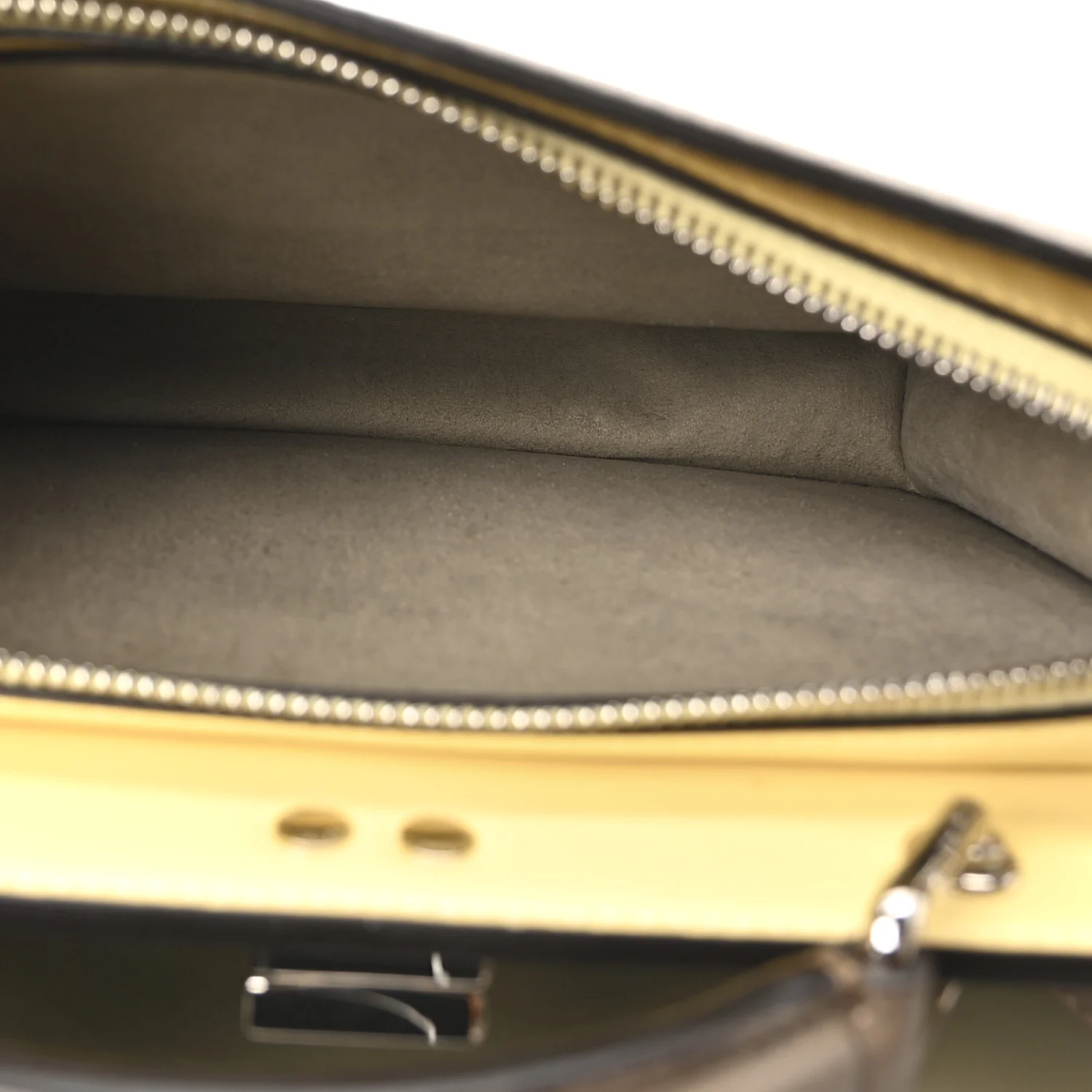 Cuoio Romano Vitello Cover Glazed Fabric Bi-Color FF 1974 Mini Peekaboo I SEE U Satchel Tartufo Banana Tobacco Moro