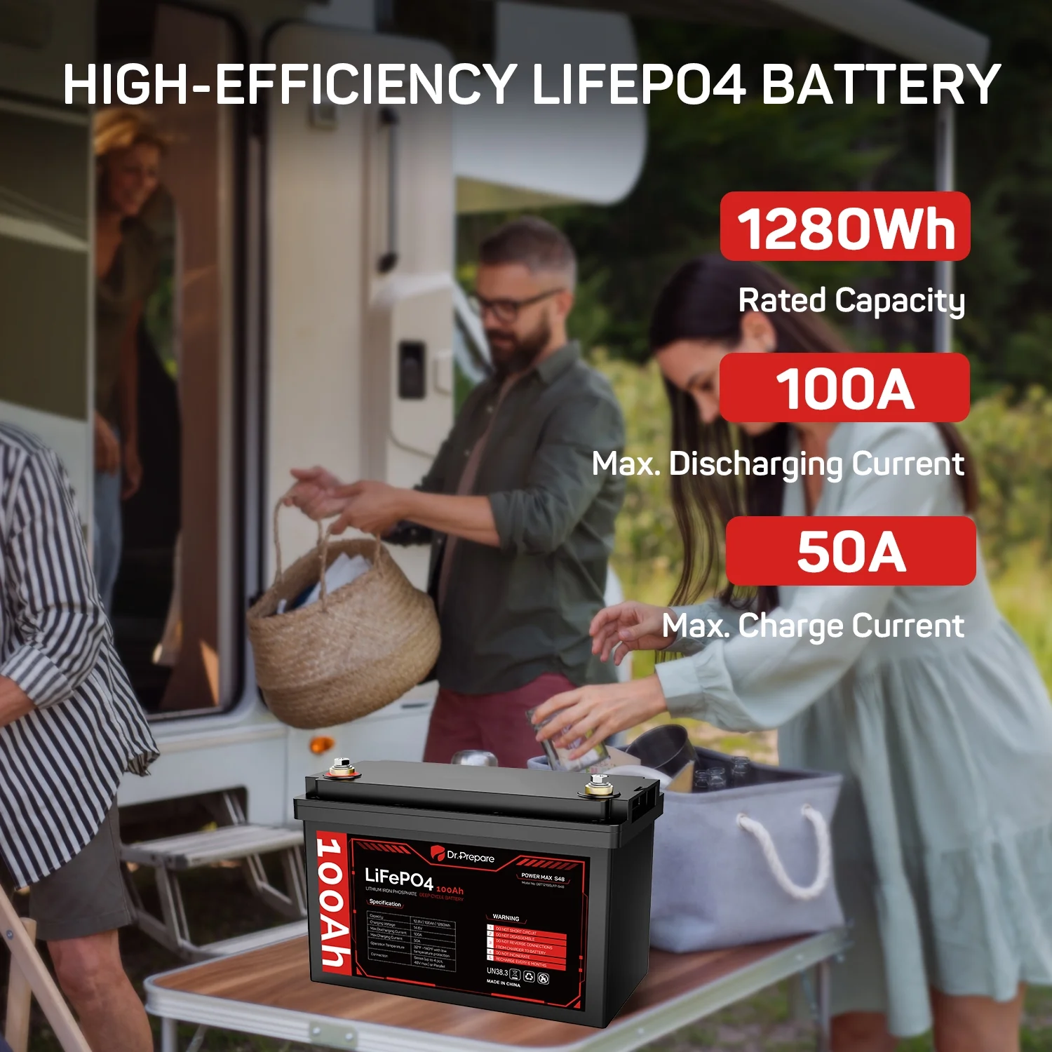 2 Pack 12V 100Ah LiFePO4 Lithium Battery Deep Cycle Batteries for RVs, Trolling Motors, Boats(2) - Image 9