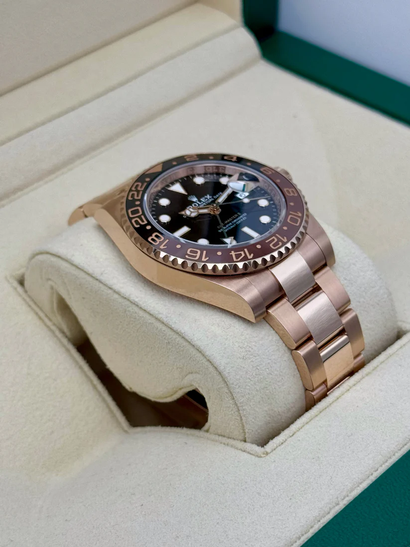 [Super Clone]RLX GMT-Master II 40mm Root Beer Black Dial Oyster Bracelet 18k Rose Gold Watch 126715chnr-0001