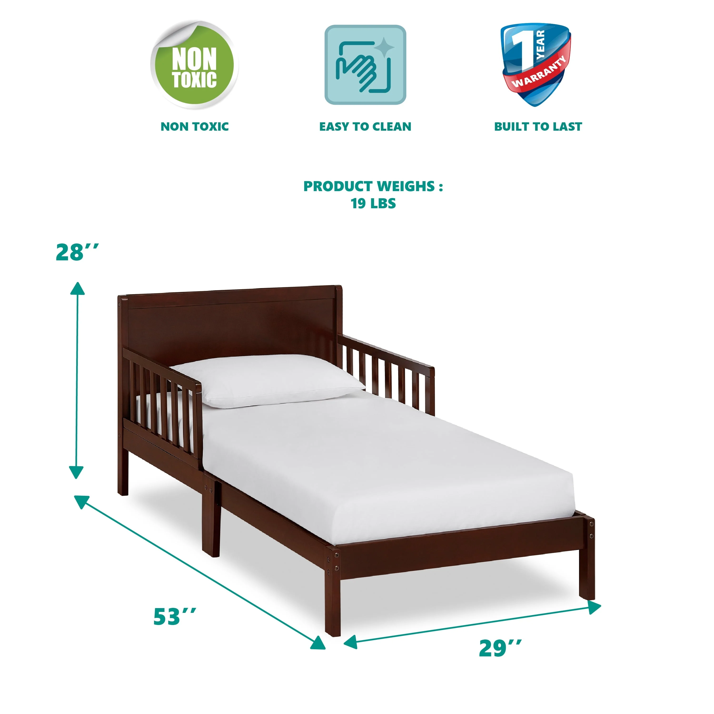 Brookside Toddler Bed, Espresso(Black) - Image 5