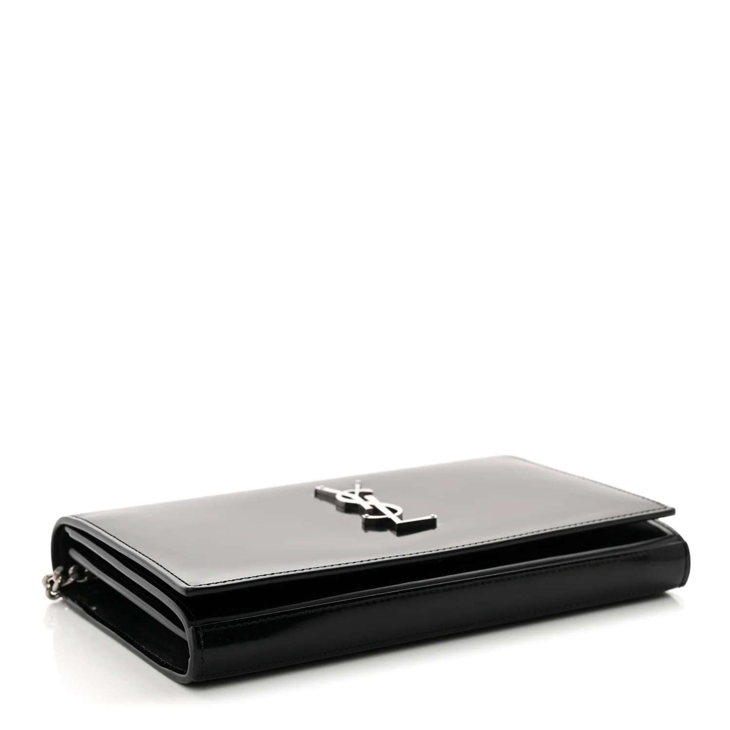 Glazed Calfskin Cassandre Wallet On Chain WOC Black