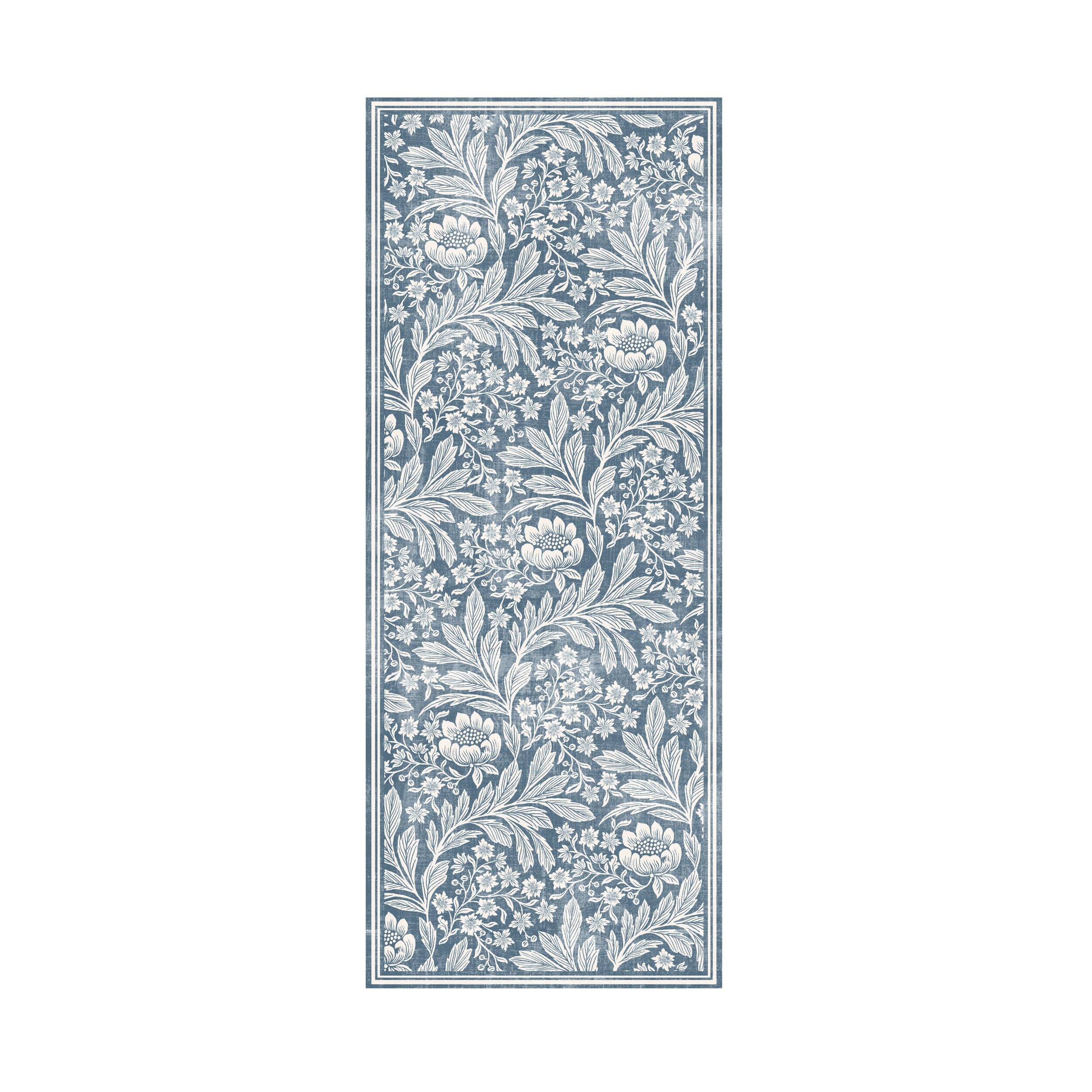 Florentine Silky Soft Washable Runner Blue 80x200cm