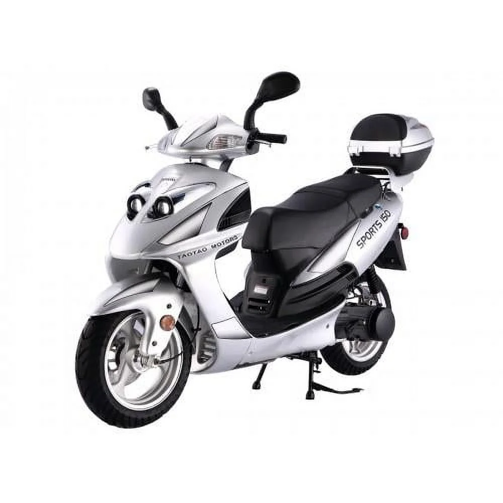 Lancer 150cc Gas Fully Automatic Scooter with Matching Storage Trunk Sporty Black(Black) - Image 2