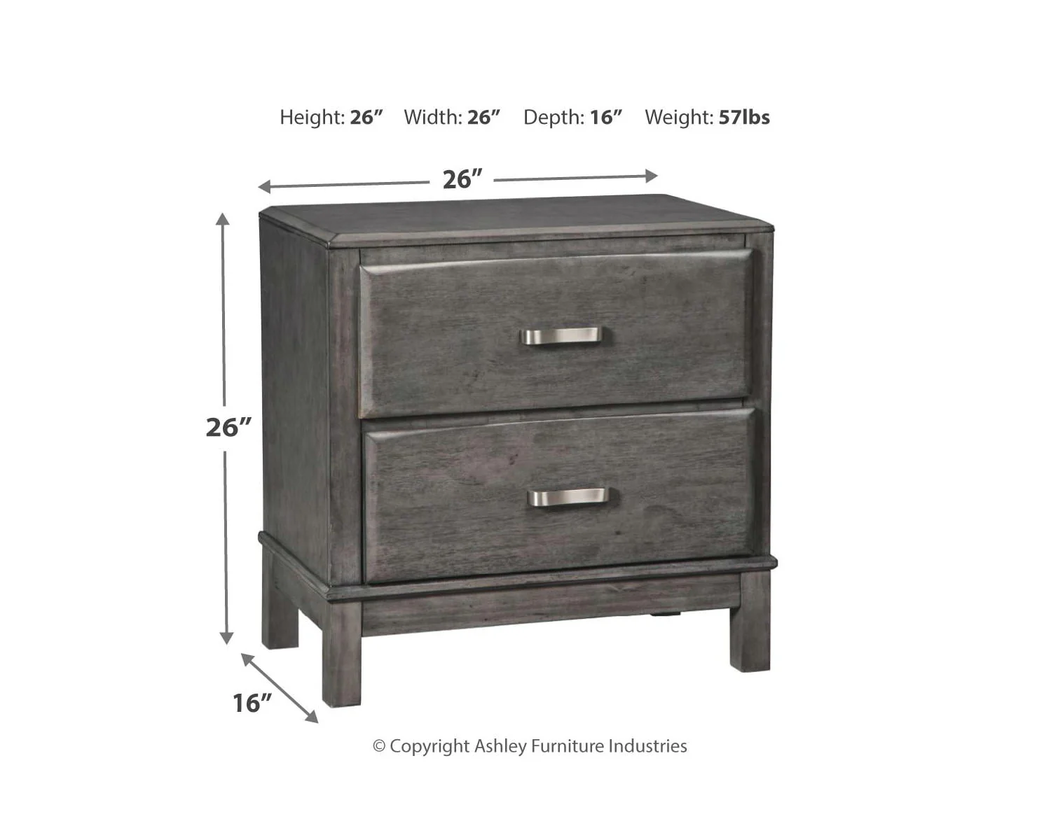 Signature Design by Contemporary Caitbrook Nightstand Gray Image 4