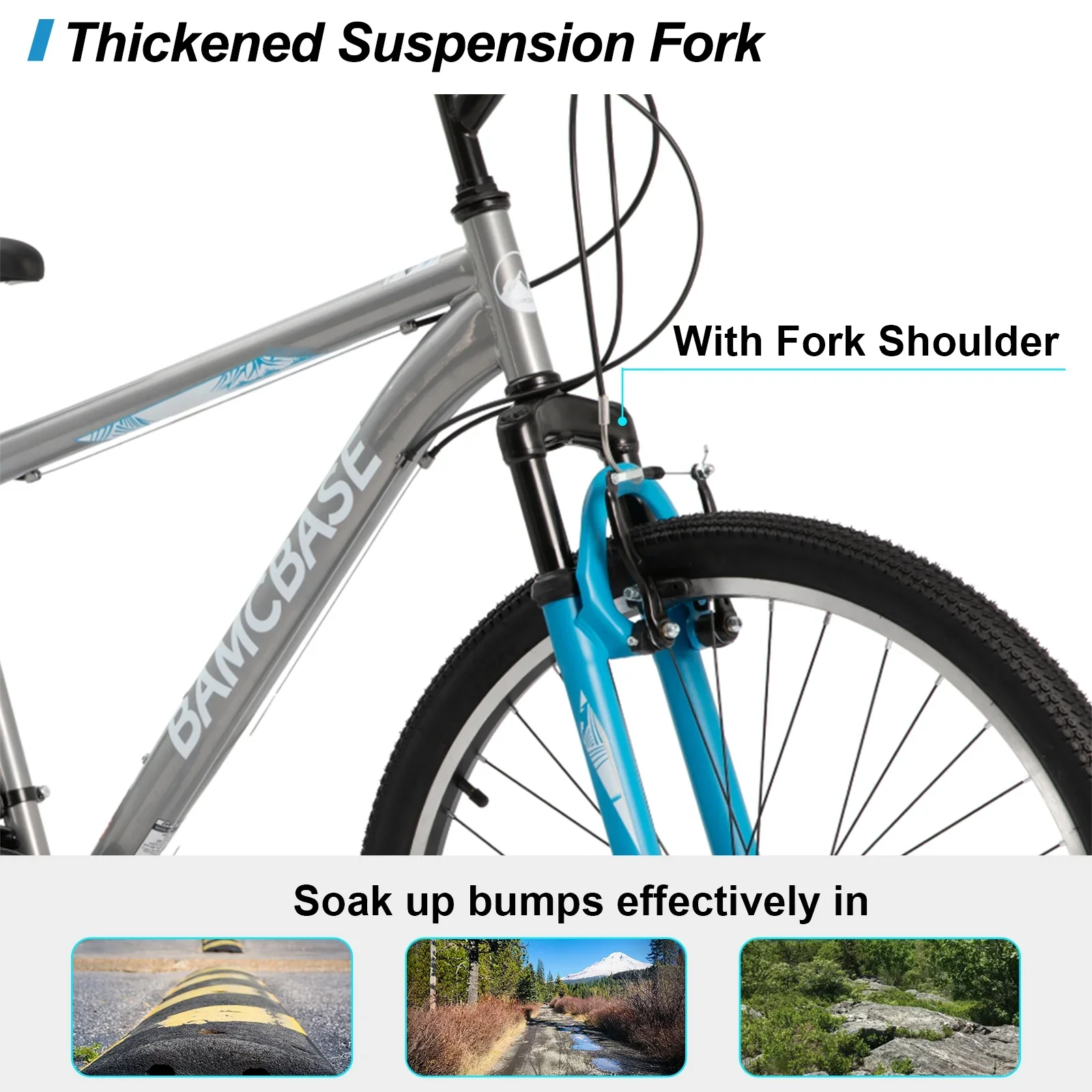Hiland 26 27.5 29 Inch Mountain Bike, Mens Womens MTB with 21 Speeds, High-Tensile Steel Frame, V Brake, Hardtail Bicycle for Adults