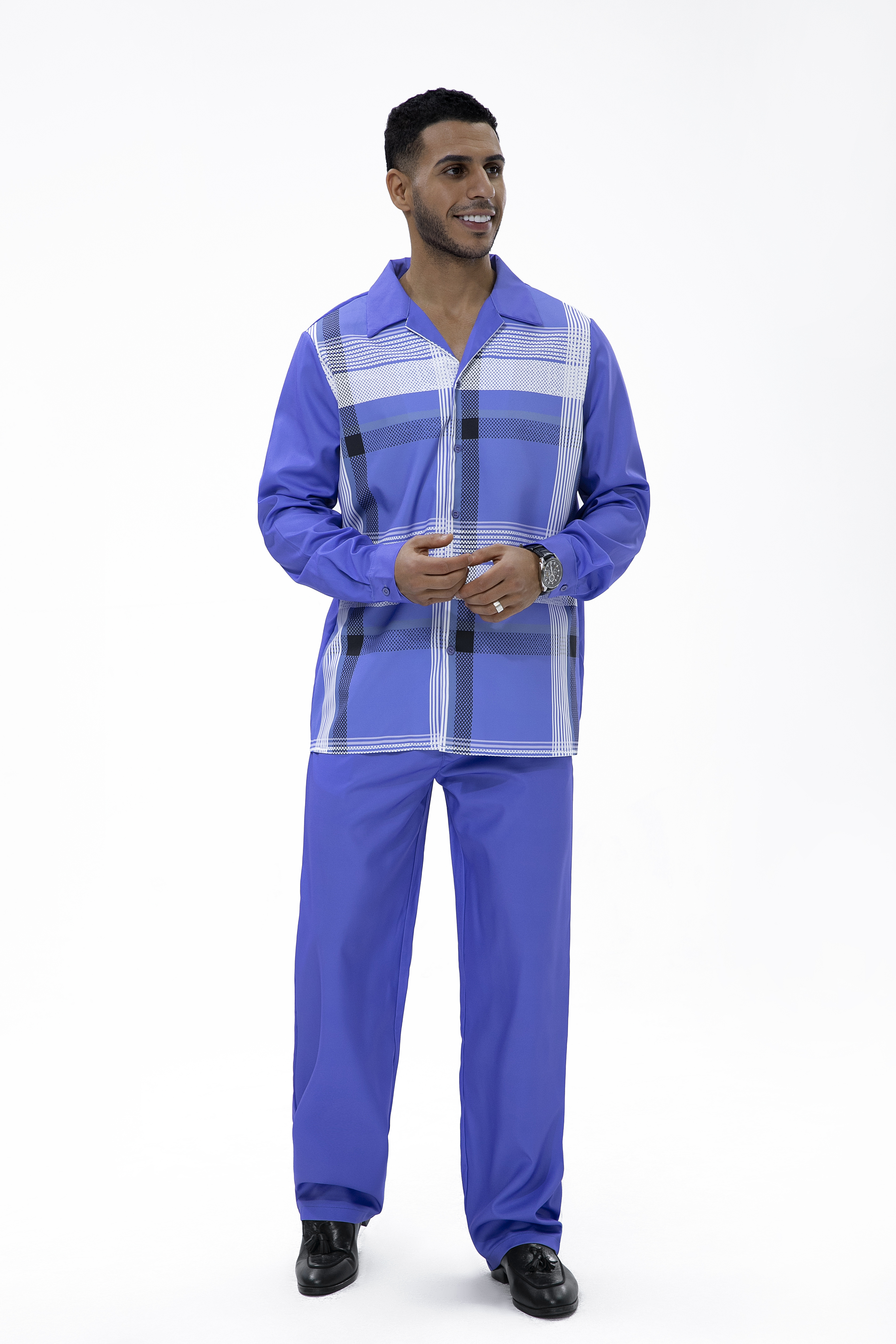 Costume de marche deux pièces Suitmens violet à manches longues et pantalon