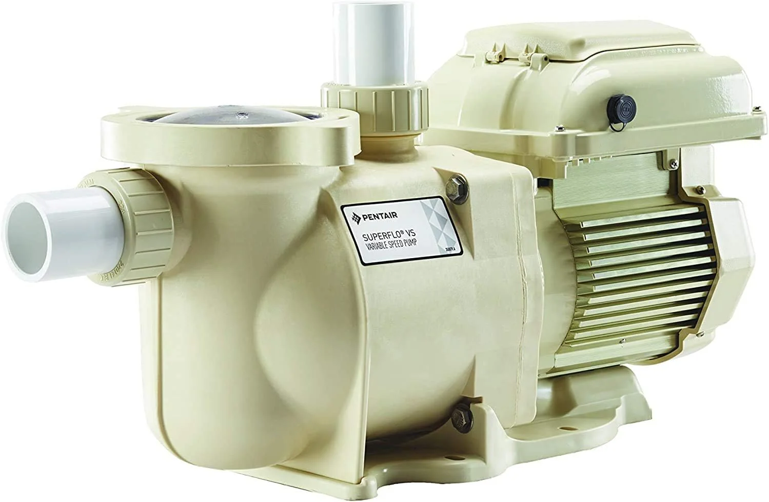 Pompe de piscine à vitesse variable Pentair EC-342001 SuperFlo VS, 1,5 CV, 115/208-230 V, monophasée - Certifiée Energy Star, couleur amande