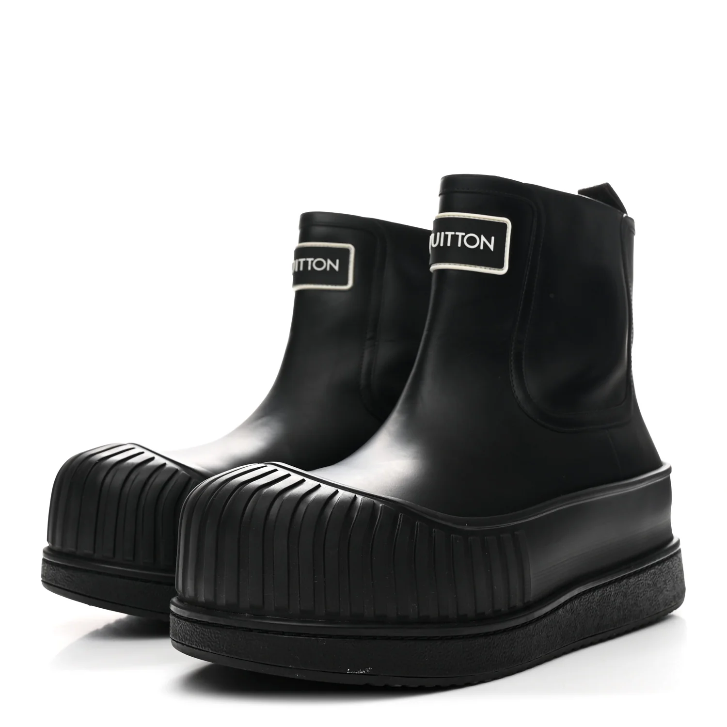 Calfskin Polar Flat Ankle Boots 41 Black