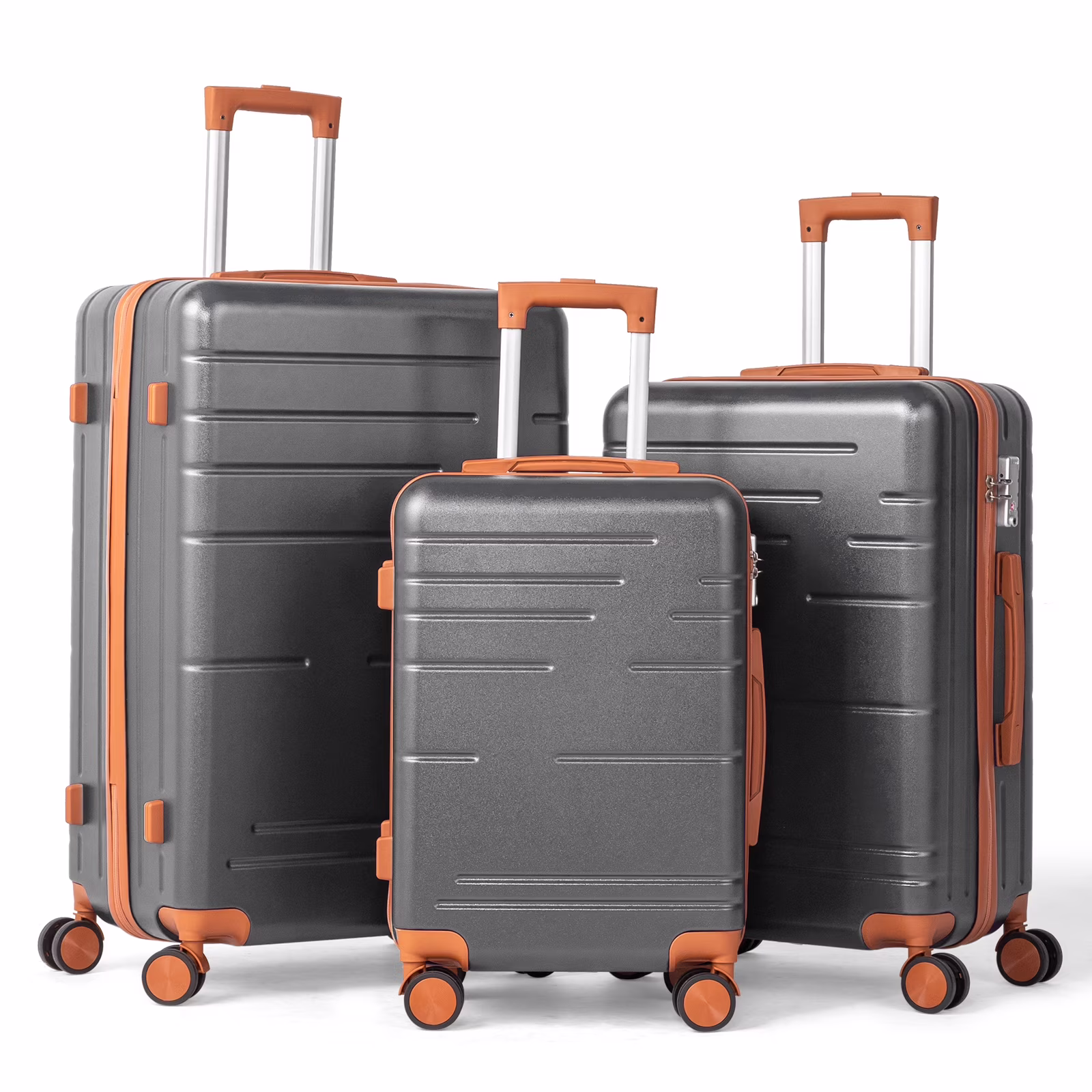 Zimtown Luggage 3 Piece Set Suitcase ABS Hardside Lightweight with TSA Lock Spinner Wheels, Beige