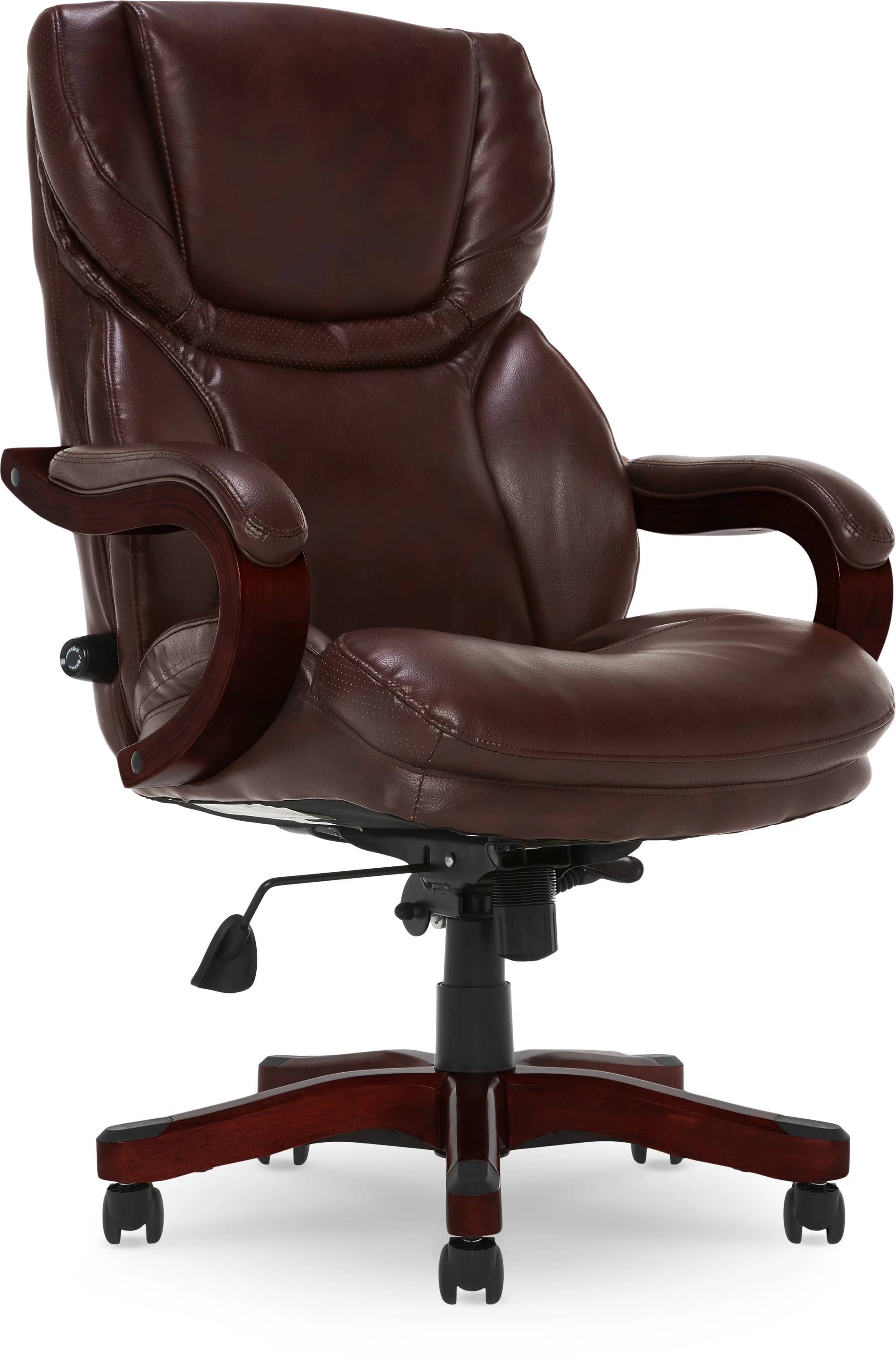Serta Conway Big  Tall Office Chair, Ergonomic Adjustable Lumbar, Semi Plush Cushion, Body Pillows, Brown(Chestnut Brown)