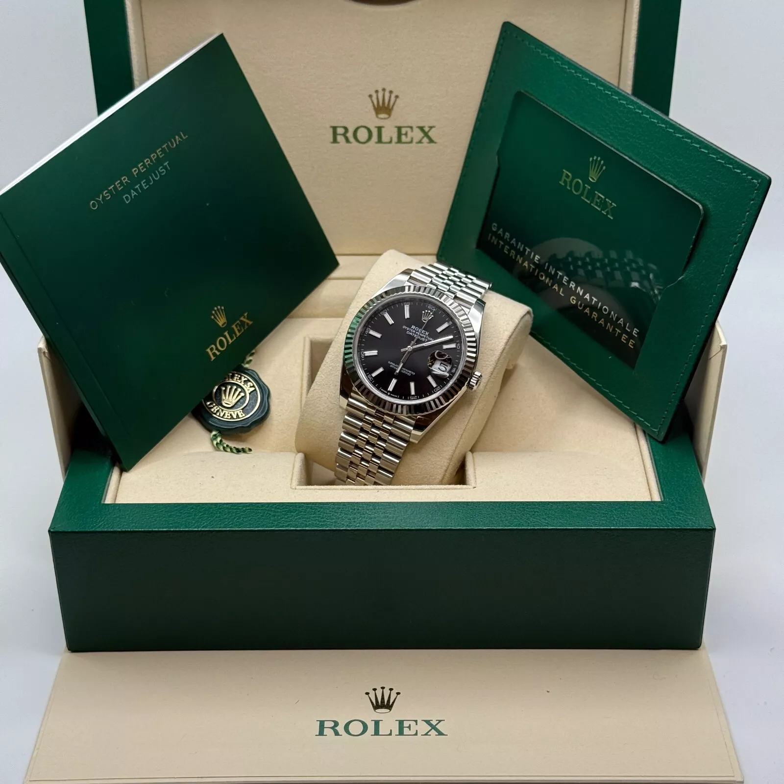 [Super Clone]RLX  Datejust Black Index Jubilee 41mm Stainless Steel - 126334-0018