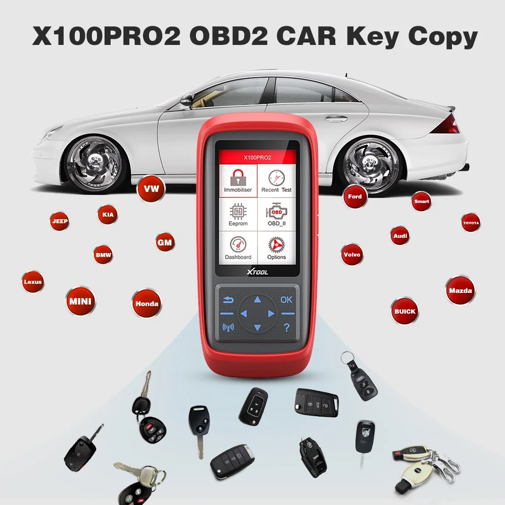 XTOOL X100 PRO2 Key Fob Programmer OBD2 Scanner with EEPROM Adapter Immobilizer Lifetime Free Update