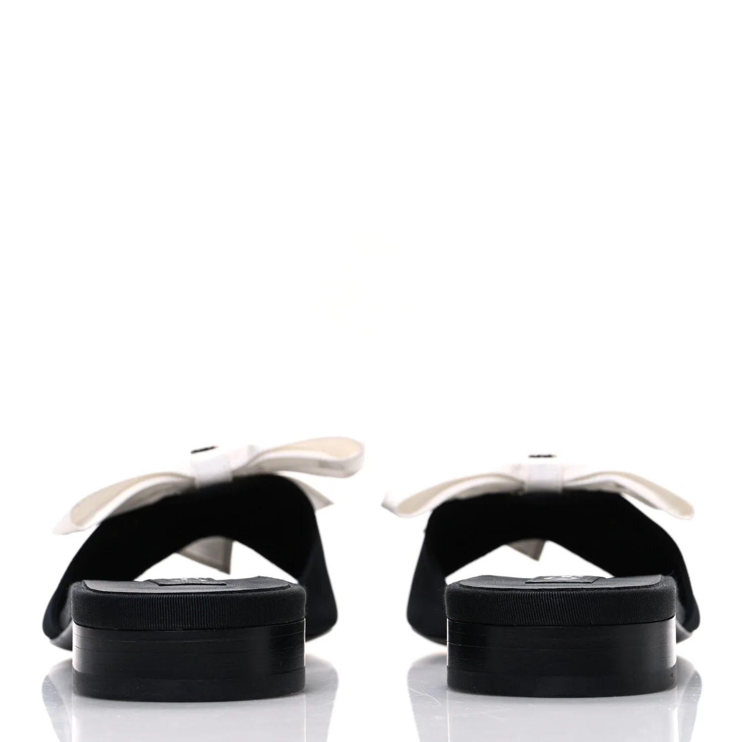 Silk Bow CC Mules 41 Black White