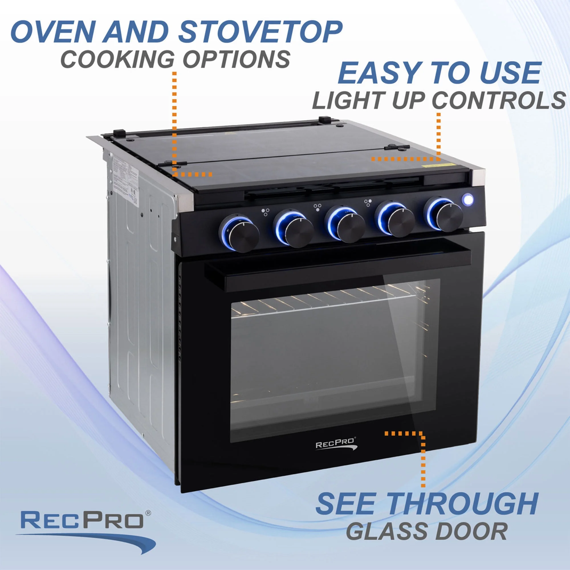 17 Inch 3 Burner Propane RV Stove Gas Range without Hood, Silver - Image 3