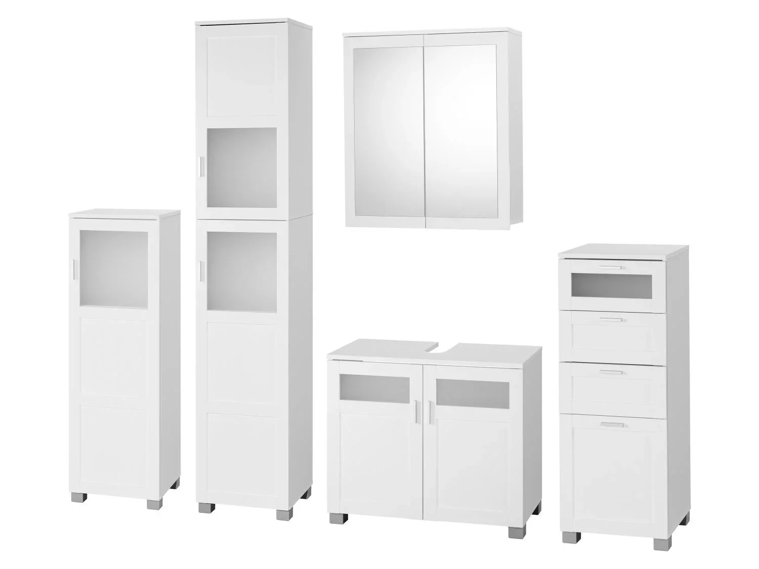 LIVARNO Armoire de toilette miroir Basel, 68,5 x 75,1 x 16,9 cm, blanche