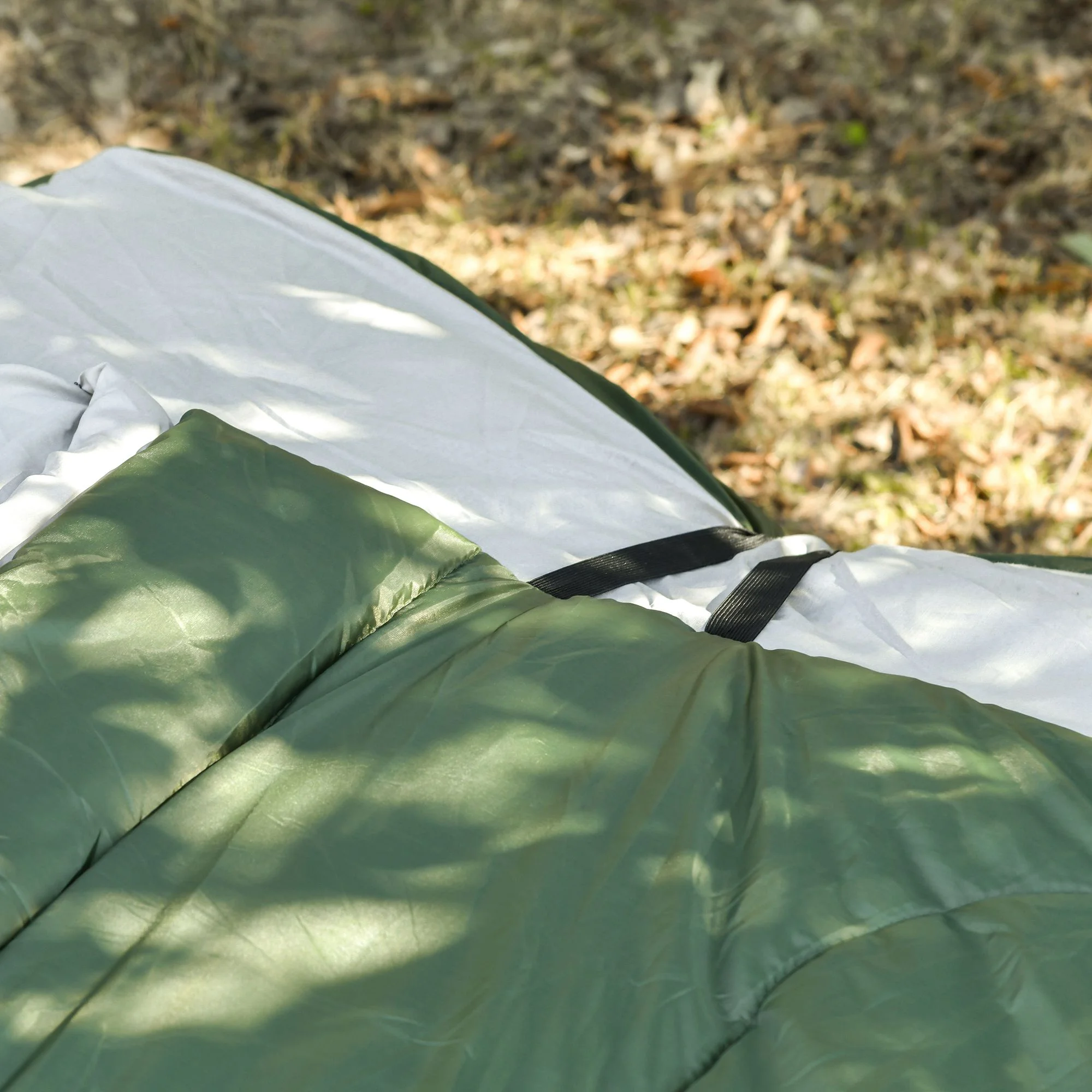 2-Person Folding Camping Cot Portable Outdoor Bed Set with Sleeping Bag, Inflatable Air Mattress, Comfort Pillows and Carry Bag, Soft and Comfortable for Outdoor Travel Camp Beach Vacation - Image 6