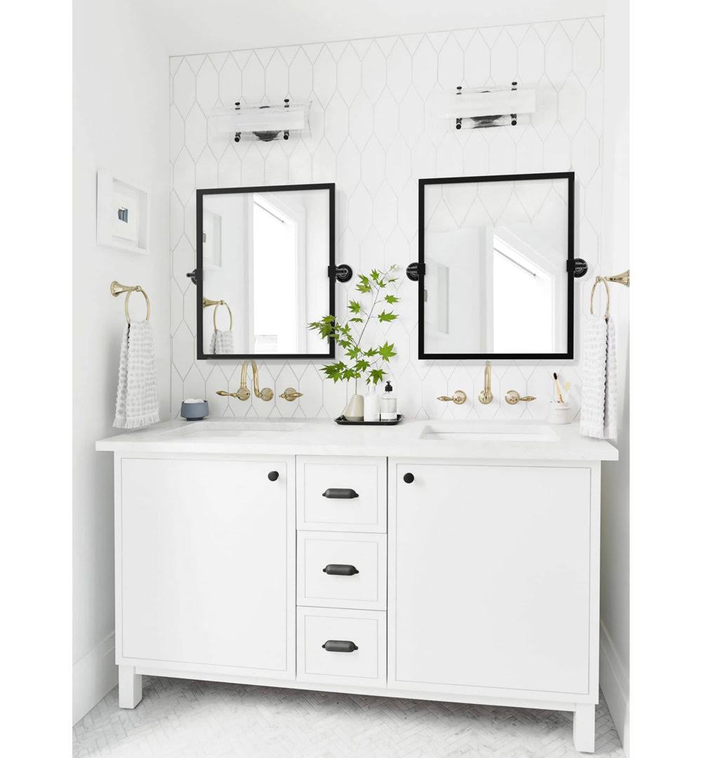 Blakley Modern & Contemporary Beveled Bathroom / Vanity Mirror Mercer41 Finish: Matte Black, Size: 24
