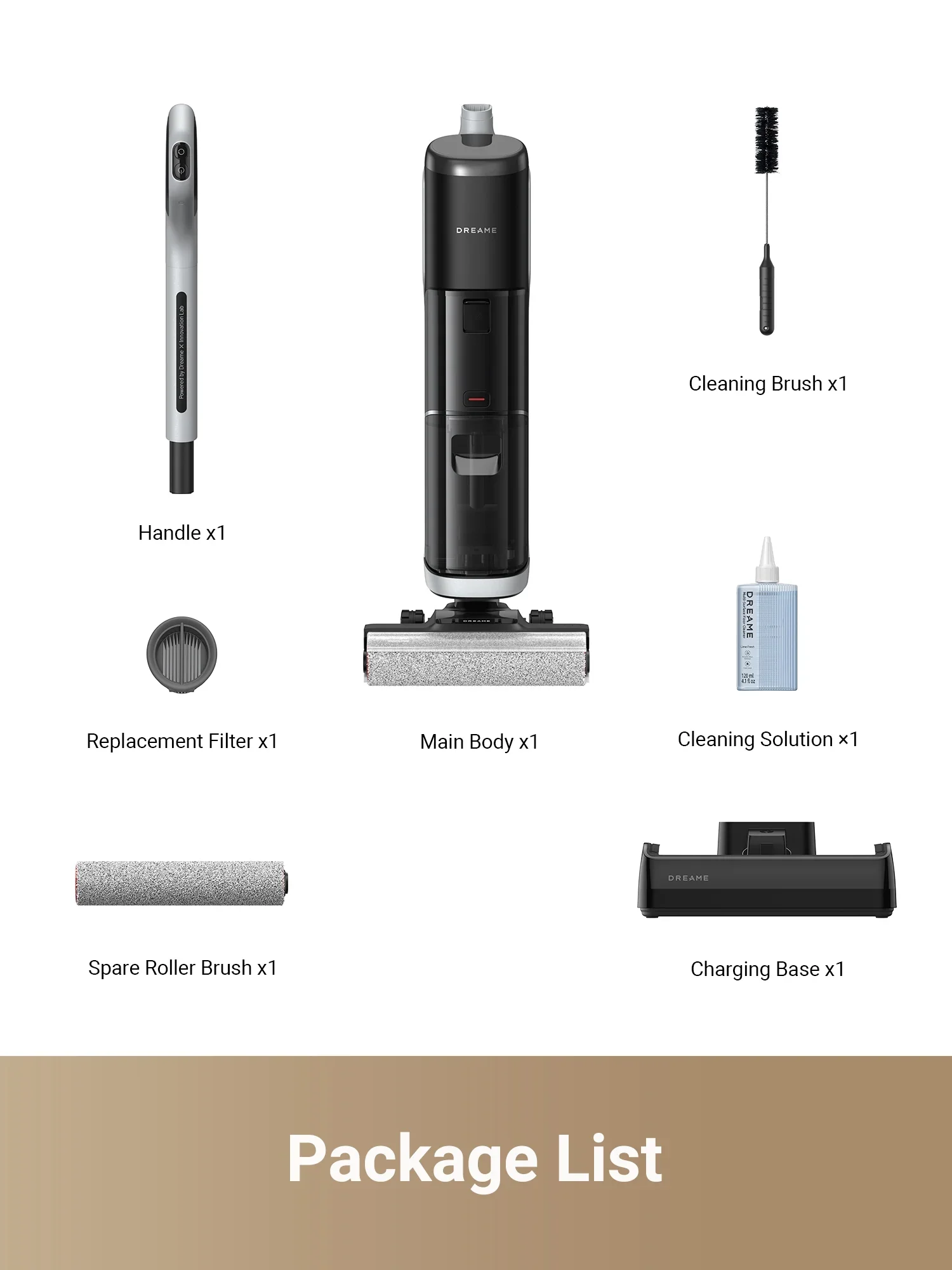 Dreame Cordless Wet/Dry Vacuum Cleaner, Dual-Edge Brushes, 600ml water tank, Self-Propulsion, K20