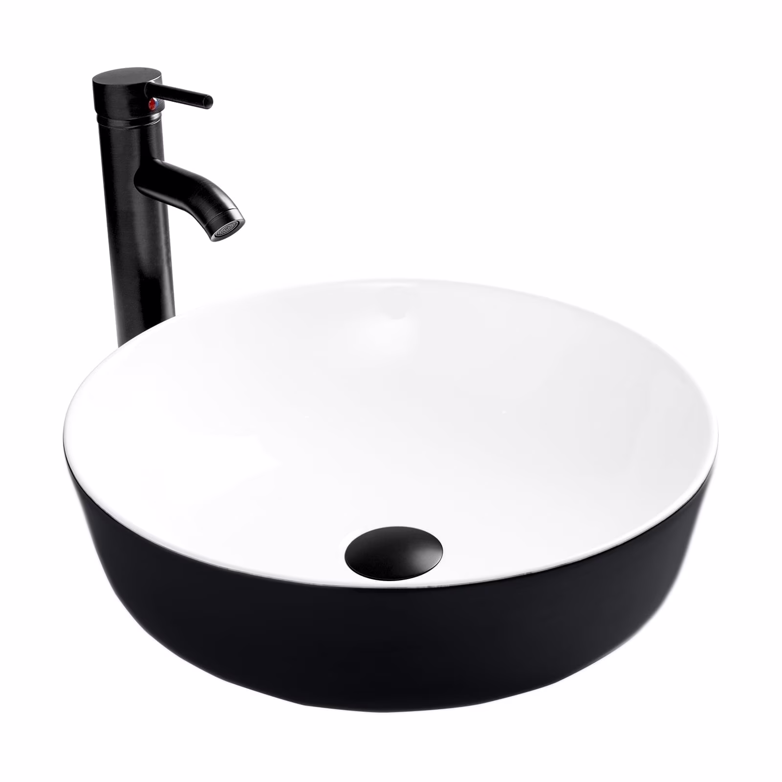 Bathroom Ceramic Sink Vanity Vessel Basin Porcelain Faucet Drain Combo Rectangle,White(Style A) - Image 5