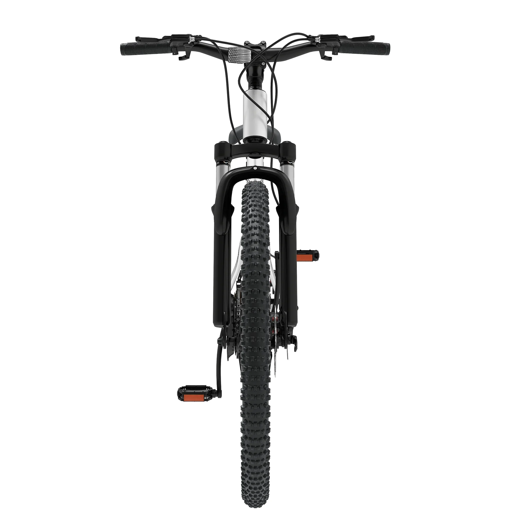ModFusion 26-Inch Aluminum Alloy Mountain Bike, 21-Speed, Disc Brakes, Black with Brown Tires, 85% Assembled