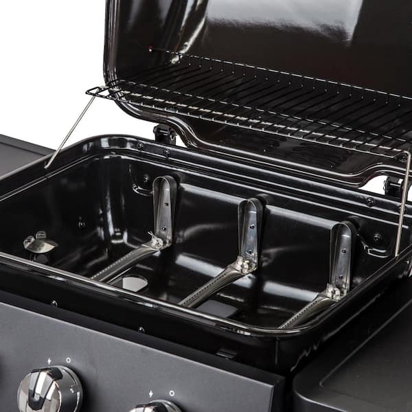 3-Burner Open Cart Propane Gas Grill in Black - Image 7