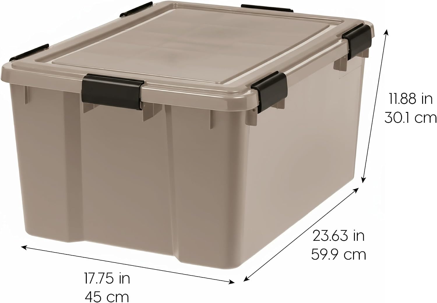 IRIS USA 4-Pack 63 Qt Storage Bins with Gasket Lids, Tan