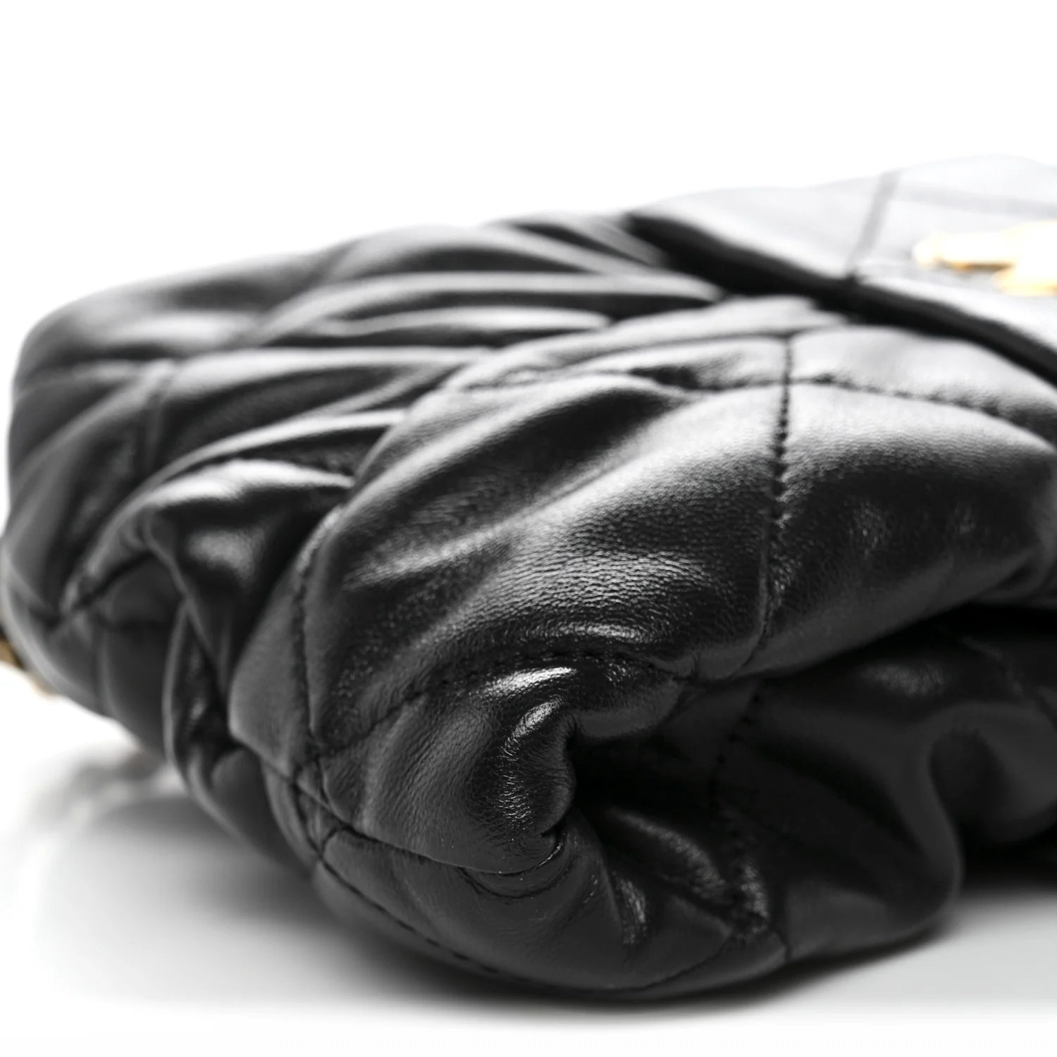 Lambskin Quilted Mini Bow Bag Black