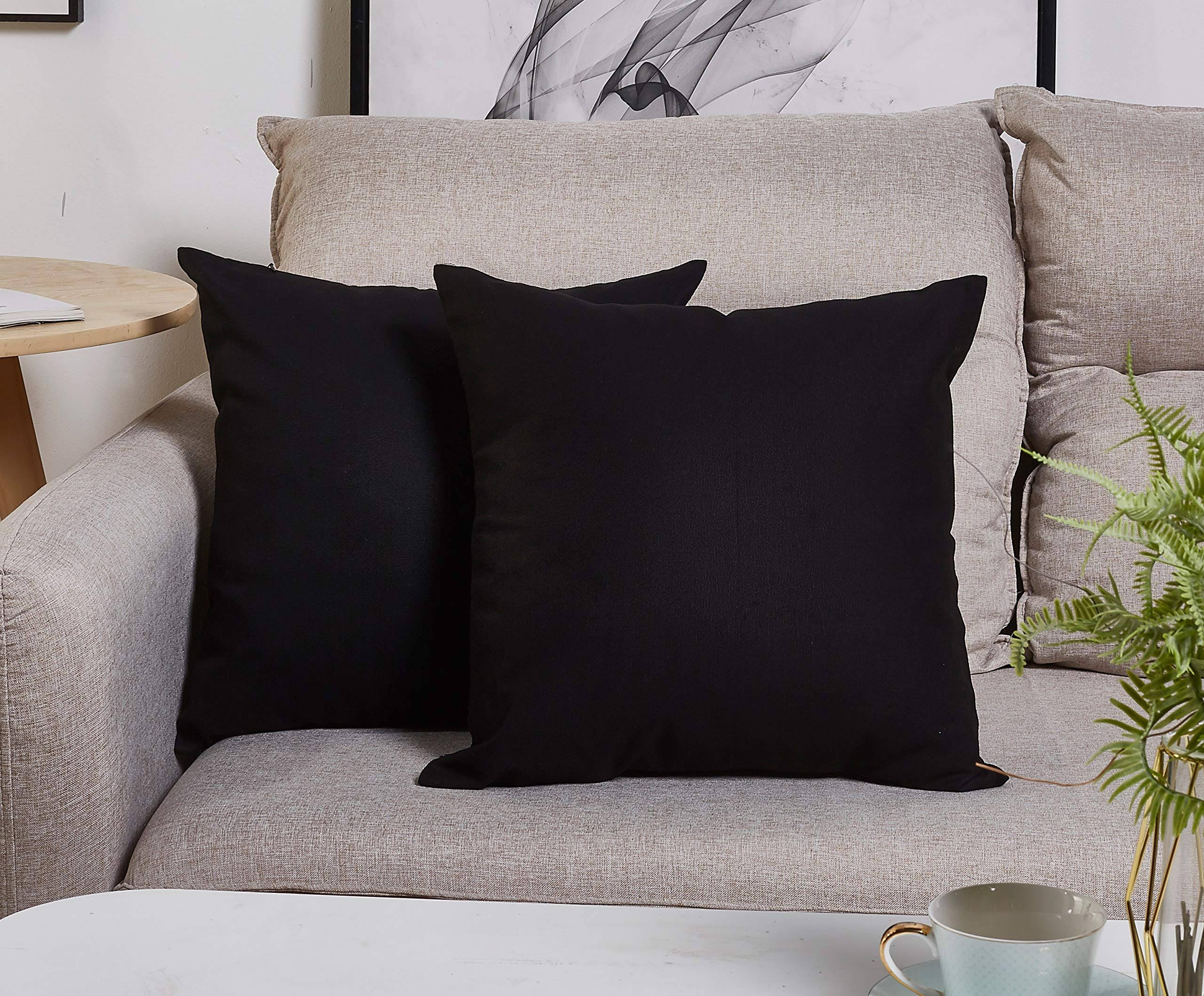 TangDepot Cotton Solid Throw Pillow Covers, 20