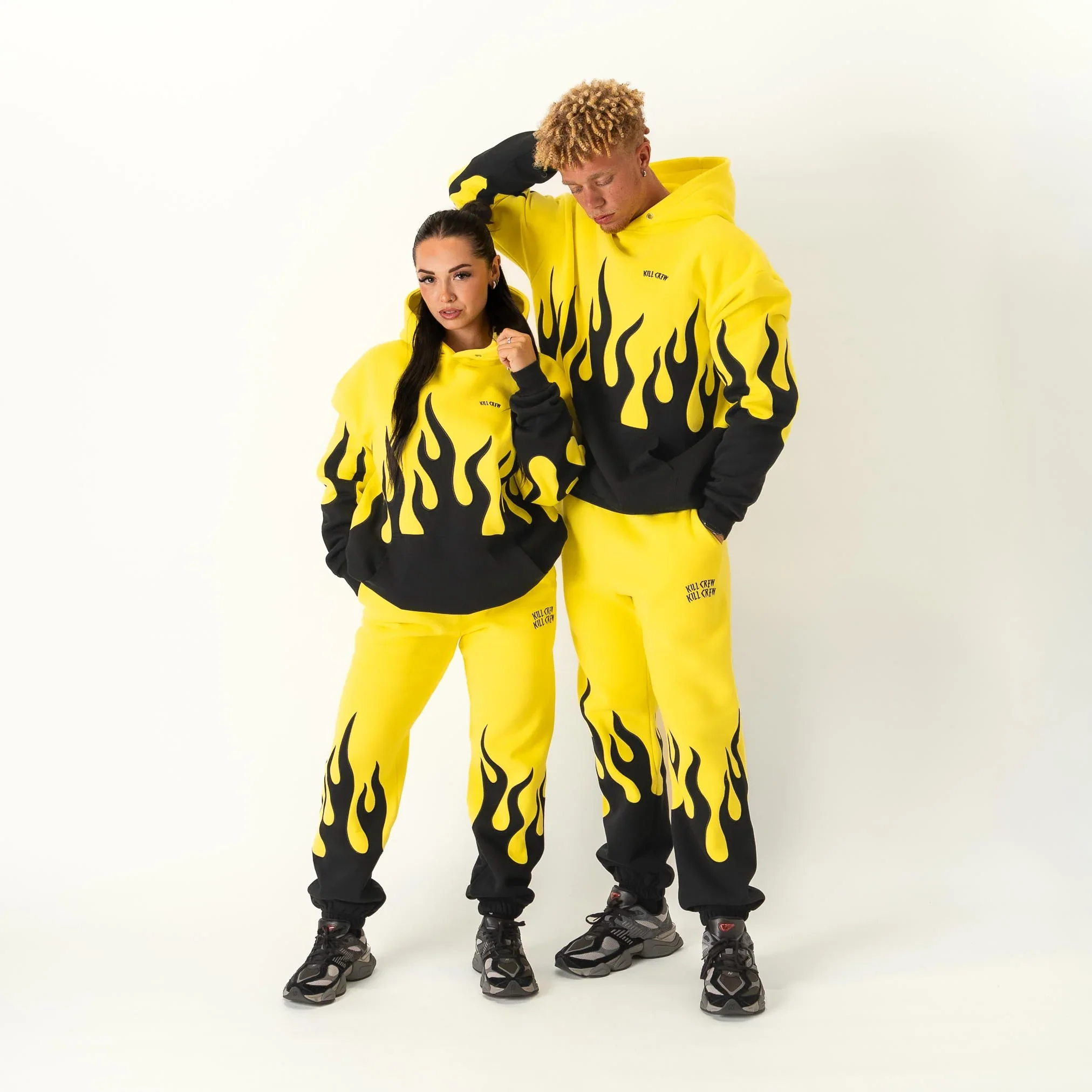 OVERSIZED PREMIUM HEATER HOODIE - YELLOW / BLACK