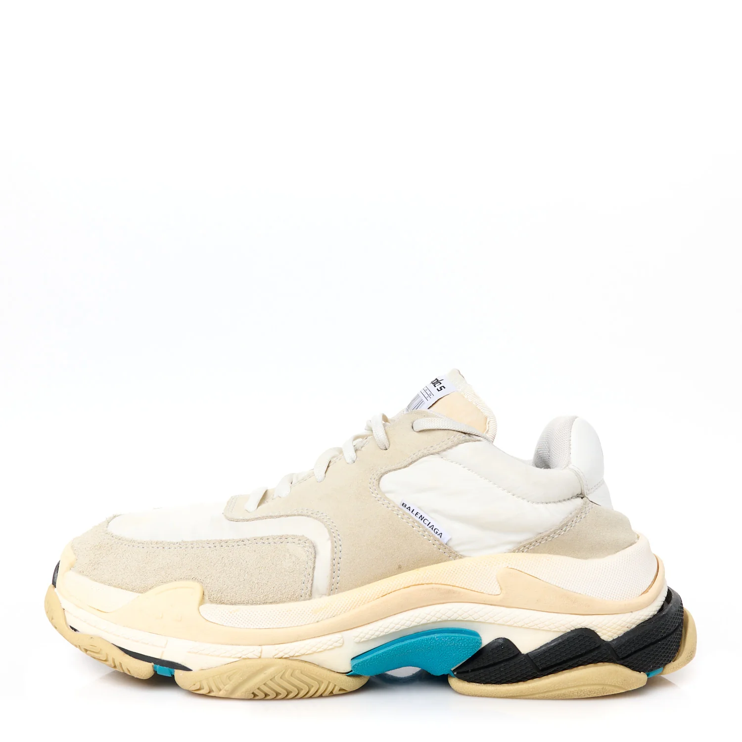 Nylon Suede Mens Triple S 2.0 Sneakers 44 White Grey Blue
