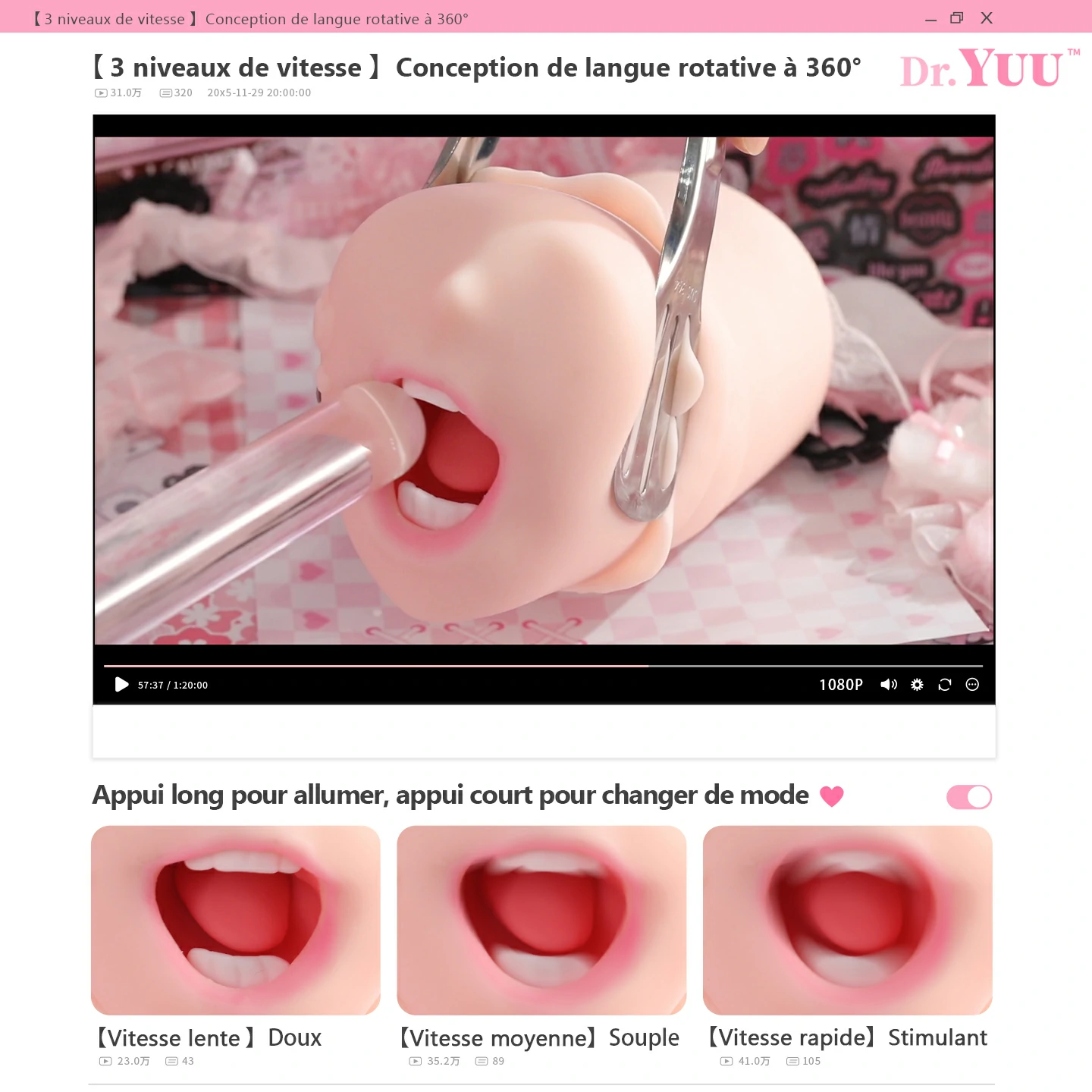 Matériau TPE premium de 1200g, toucher peau douce et lèvres charnues.