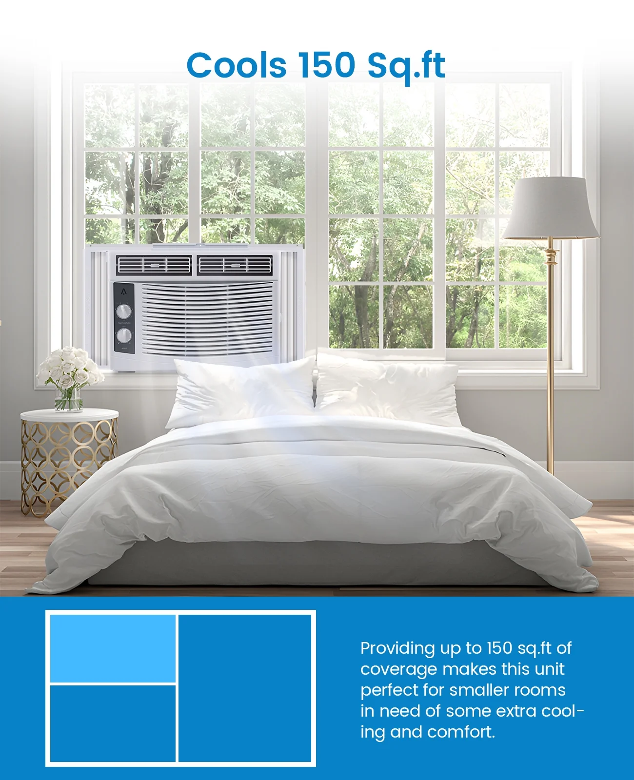 5000 BTU Window Air Conditioner,Fast Cooling for Rooms up to 150 Sq. ft,Window Ac Unit with 7 Level Temperature Setting,White(5000/White) - Image 6