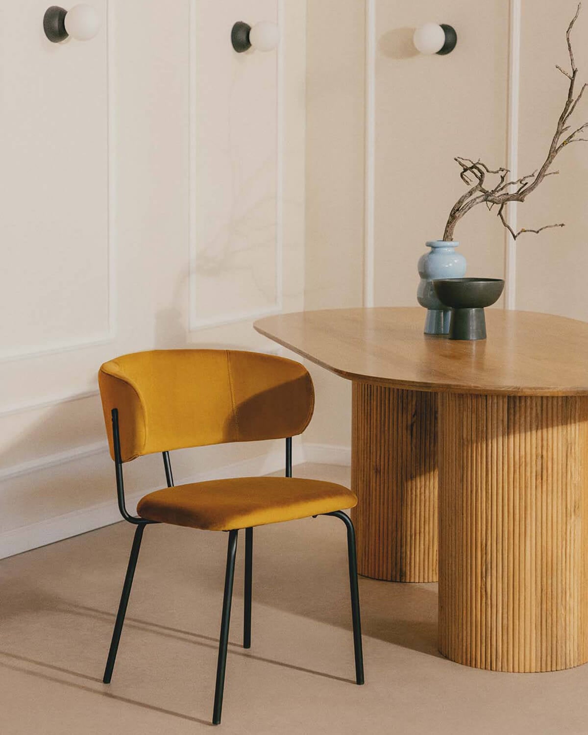 Bonse - Pack 4 Sillas de Comedor de Terciopelo y Metal Bonse