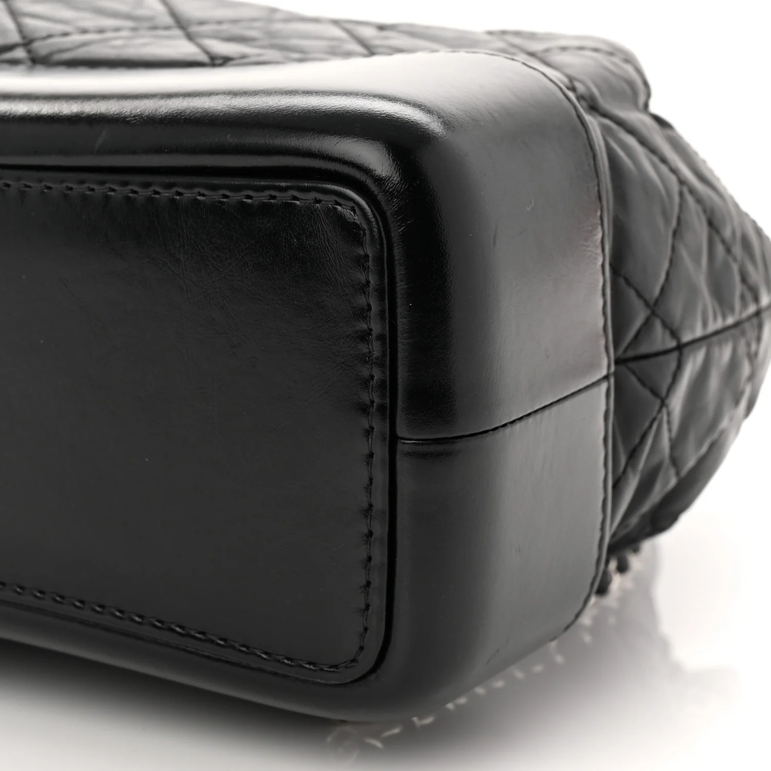 Aged Calfskin Quilted Small Gabrielle Backpack Black