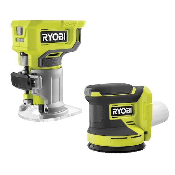 ONE+ 18V Cordless 2 Tool Combo Kit with Compact Fixed Base Router and 5 in Random Orbit Sander (Tools Only)