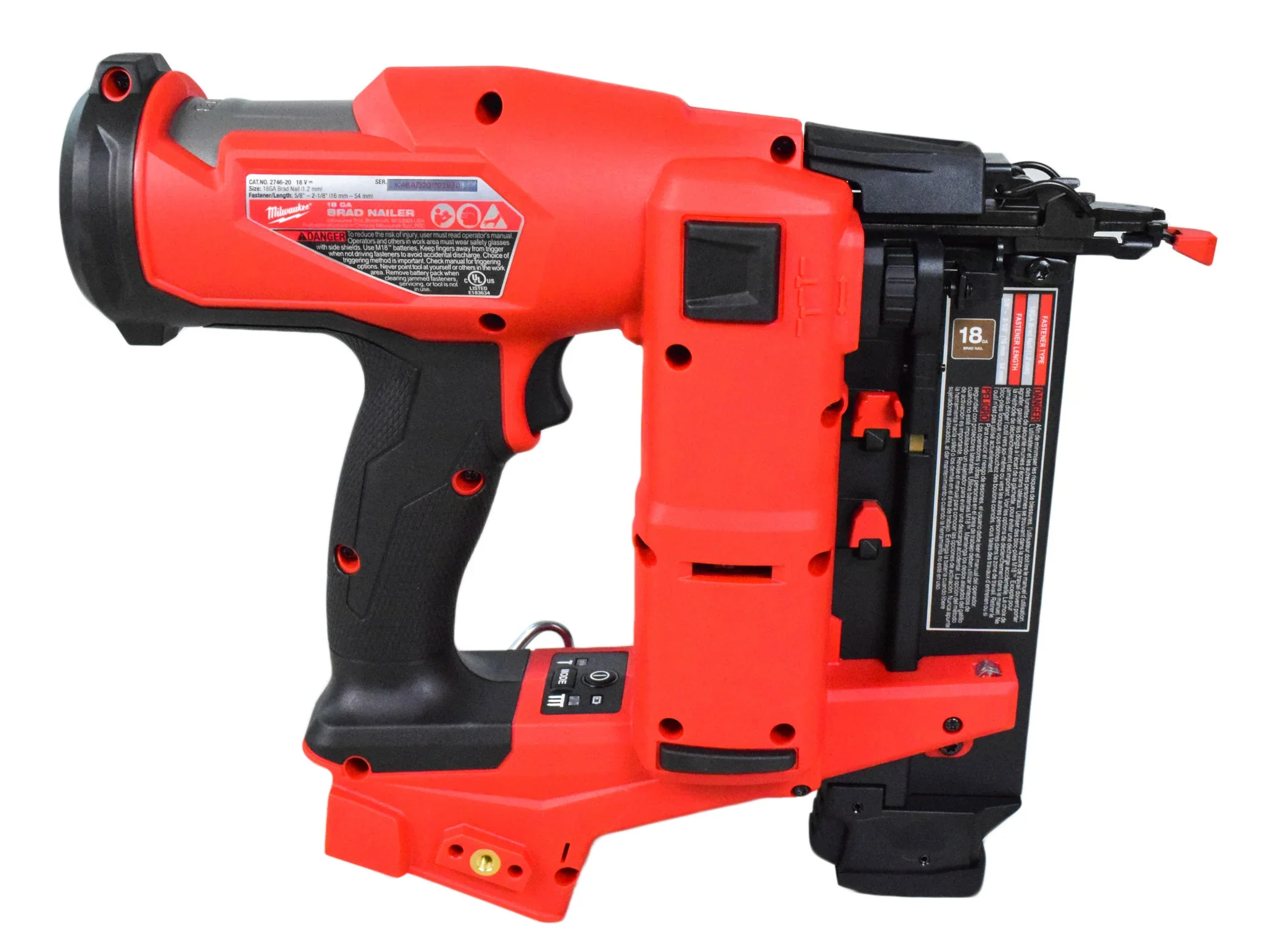 MILWAUKEE M18 FUEL 18 Gauge Cordless Brad Nailer �C Model 2746-20 (Bare Tool)