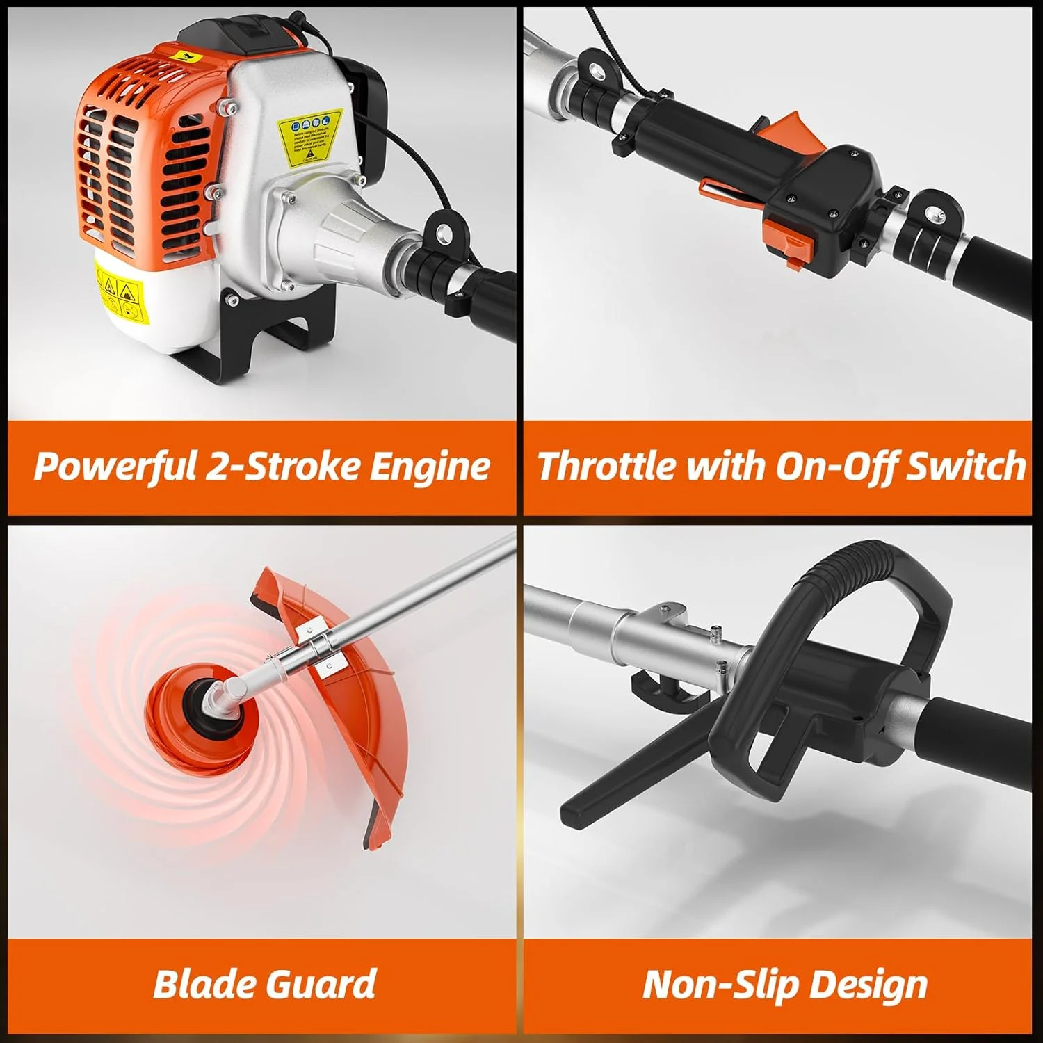 36cc Gas String Trimmer,2-Stroke 3 in 1 Gas Brush Cutter,Weed Eater Gas Powered and Gas Weed Wacke Trimmer for Weeds and Grass(36CC) - Image 4