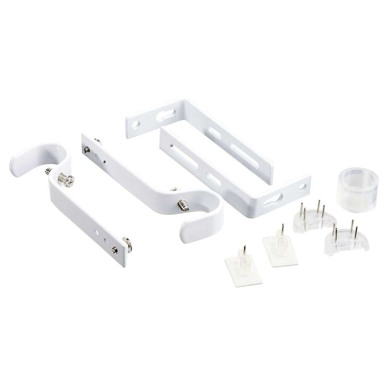 Kit tringle fixe embout mini boule blanc mat L180cm